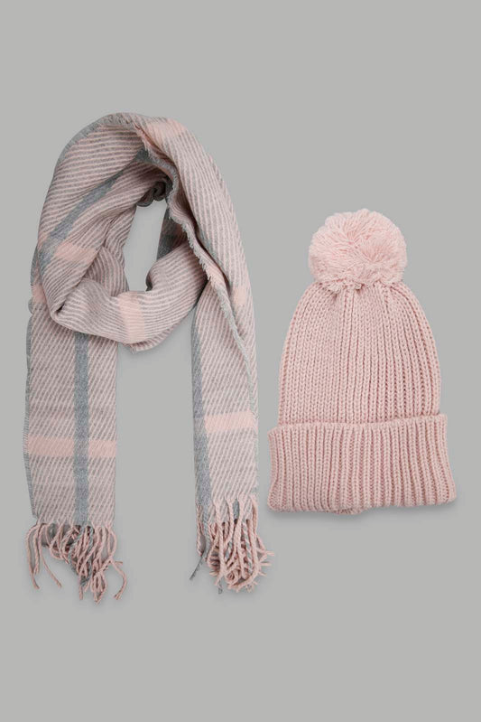 Redtag-Multiocolor-Embellished-Knitted-Scarf-With-Cap-Category:Scarves,-Colour:Assorted,-Filter:Women's-Accessories,-New-In,-New-In-Women-ACC,-Non-Sale,-Section:Women,-W22B,-Women-Scarves-Women-
