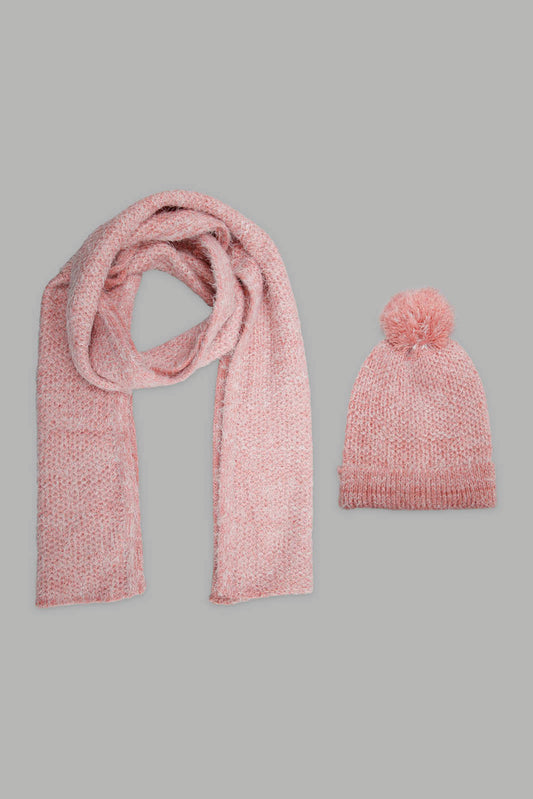 Redtag-Multiocolor-Embellished-Knitted-Scarf-With-Cap-Category:Scarves,-Colour:Pink,-Filter:Women's-Accessories,-New-In,-New-In-Women-ACC,-Non-Sale,-Section:Women,-W22B,-Women-Scarves-Women-