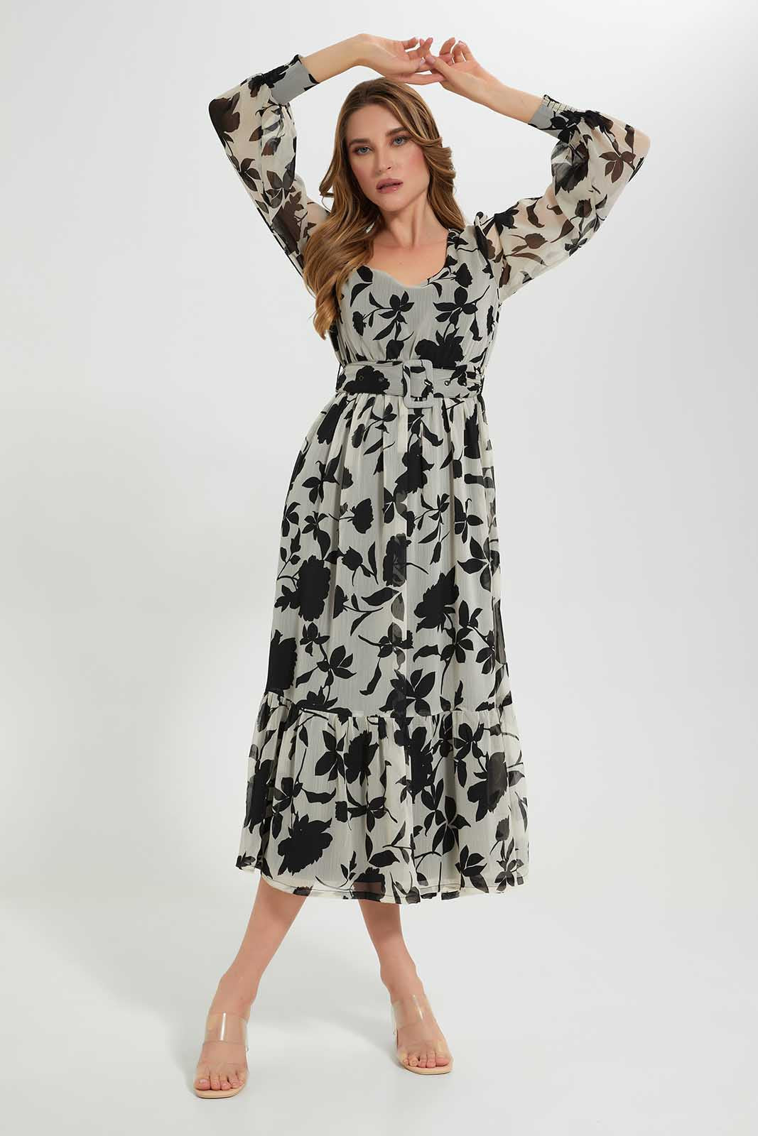 Redtag-Assorted-Squareneck-With-Belt-Dress-Category:Dresses,-Colour:Assorted,-Deals:New-In,-Filter:Women's-Clothing,-LEC,-LEC-Dresses,-New-In-LEC-APL,-Non-Sale,-Section:Women,-W22A-Women's-
