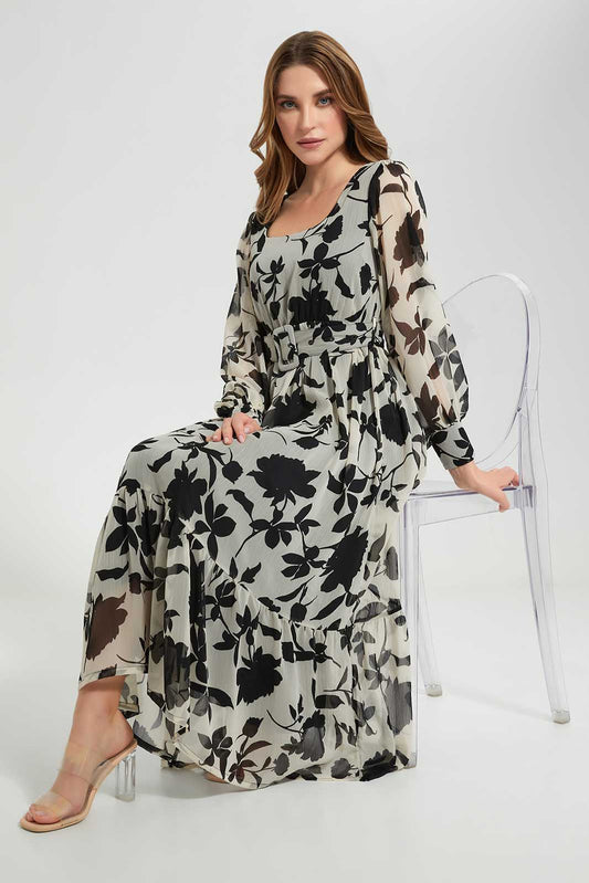 Redtag-Assorted-Squareneck-With-Belt-Dress-Category:Dresses,-Colour:Assorted,-Deals:New-In,-Filter:Women's-Clothing,-LEC,-LEC-Dresses,-New-In-LEC-APL,-Non-Sale,-Section:Women,-W22A-Women's-