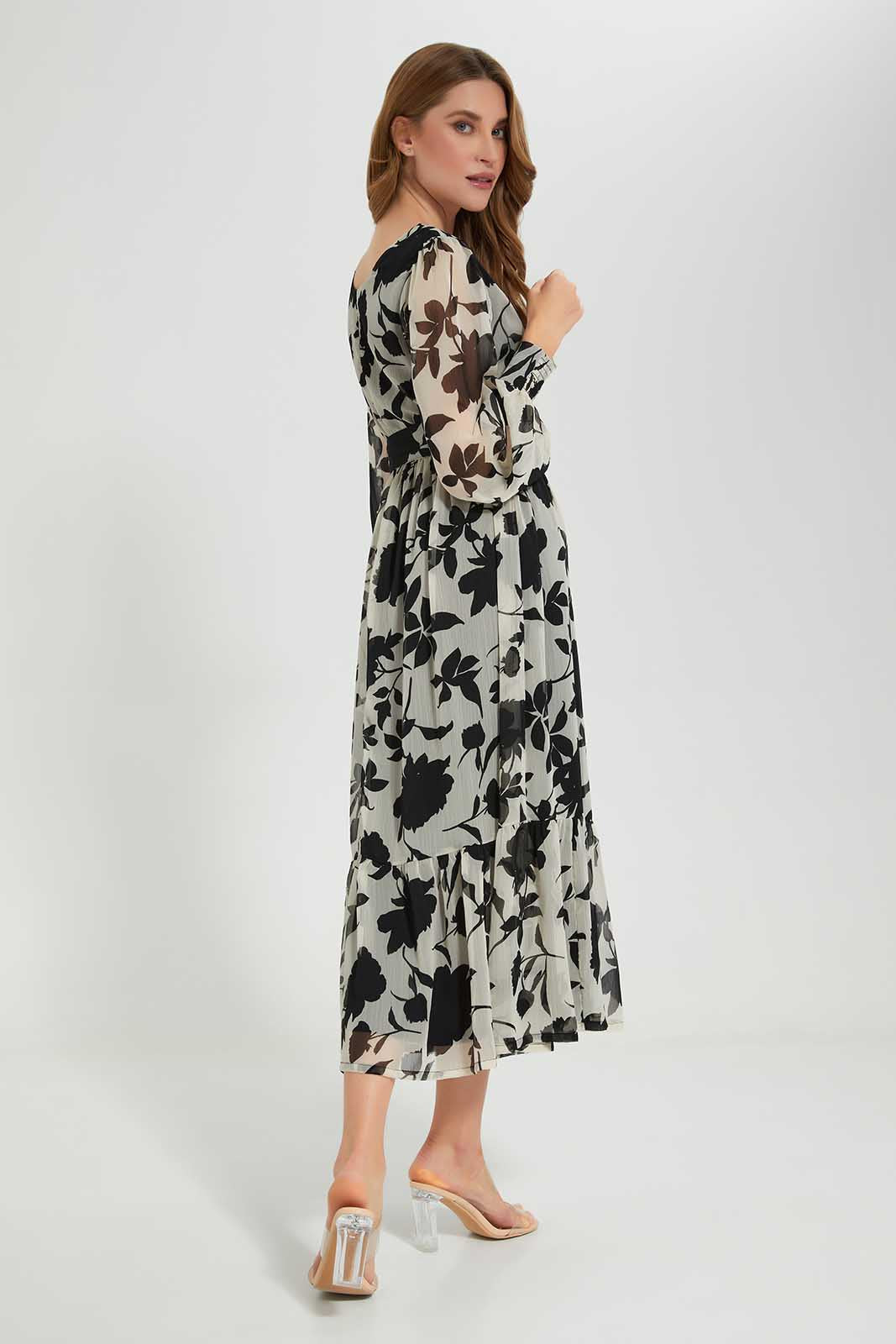 Redtag-Assorted-Squareneck-With-Belt-Dress-Category:Dresses,-Colour:Assorted,-Deals:New-In,-Filter:Women's-Clothing,-LEC,-LEC-Dresses,-New-In-LEC-APL,-Non-Sale,-Section:Women,-W22A-Women's-