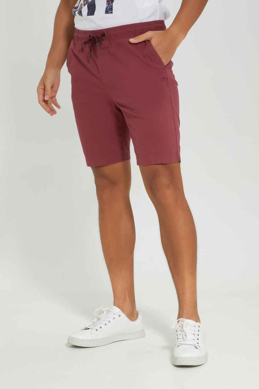 Redtag-Burgandy-Shorts-CAPSULE-BUY,-Category:Shorts,-Colour:Burgundy,-Deals:New-In,-Dept:Menswear,-Filter:Men's-Clothing,-Men-Shorts,-New-In-Men-APL,-Non-Sale,-Section:Men,-W22A--