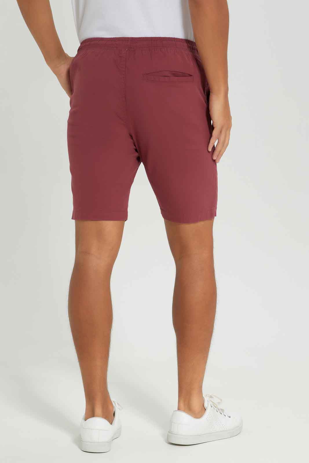Redtag-Burgandy-Shorts-CAPSULE-BUY,-Category:Shorts,-Colour:Burgundy,-Deals:New-In,-Dept:Menswear,-Filter:Men's-Clothing,-Men-Shorts,-New-In-Men-APL,-Non-Sale,-Section:Men,-W22A--