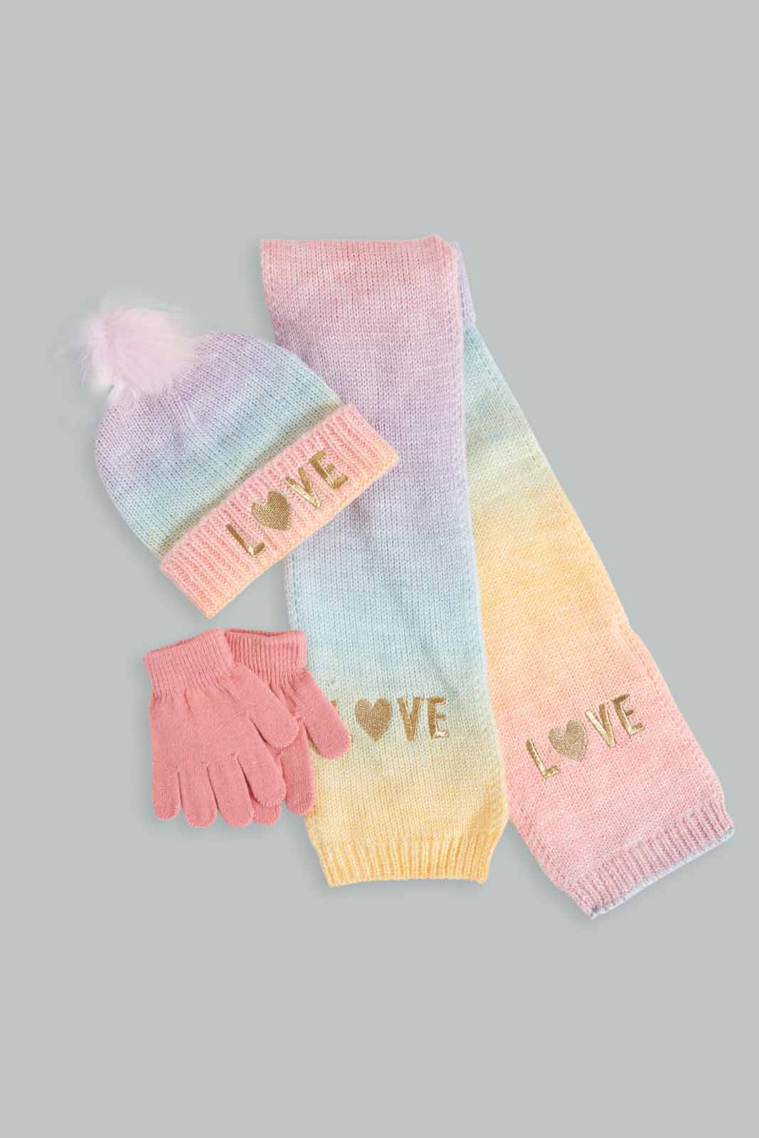 Redtag-Multi-Colour-Embellished-Set-Of-3-Scarf-Category:Scarves,-Colour:Assorted,-Filter:Girls-Accessories,-GIR-Scarves,-New-In,-New-In-GIR-ACC,-Non-Sale,-Section:Girls-(0-to-14Yrs),-W22A-Girls-