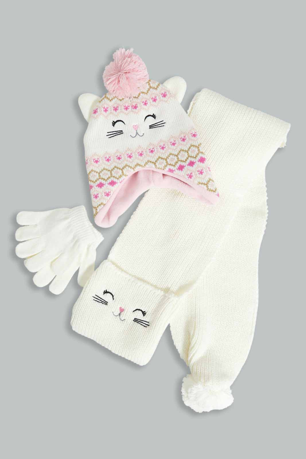 Redtag-Multi-Colour-Character-Embellished-Set-Of-3-Scarf-Category:Scarves,-Colour:Assorted,-Filter:Girls-Accessories,-GIR-Scarves,-New-In,-New-In-GIR-ACC,-Non-Sale,-Section:Girls-(0-to-14Yrs),-W22A-Girls-