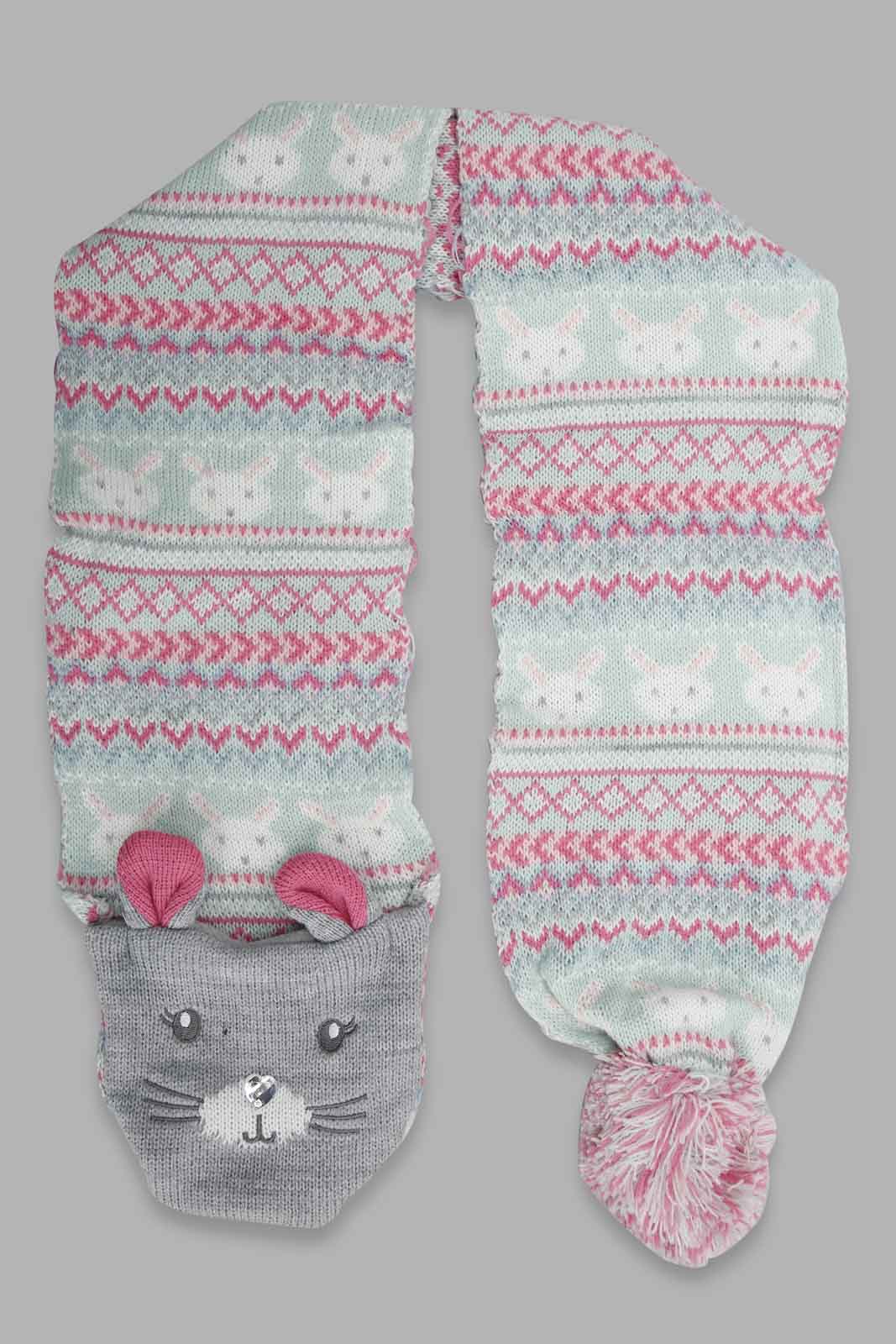 Redtag-Multi-Colour-Set-Of-3-Embellished-Scarf-Category:Scarves,-Colour:Assorted,-Filter:Girls-Accessories,-GIR-Scarves,-New-In,-New-In-GIR-ACC,-Non-Sale,-Section:Girls-(0-to-14Yrs),-W22B-Girls-