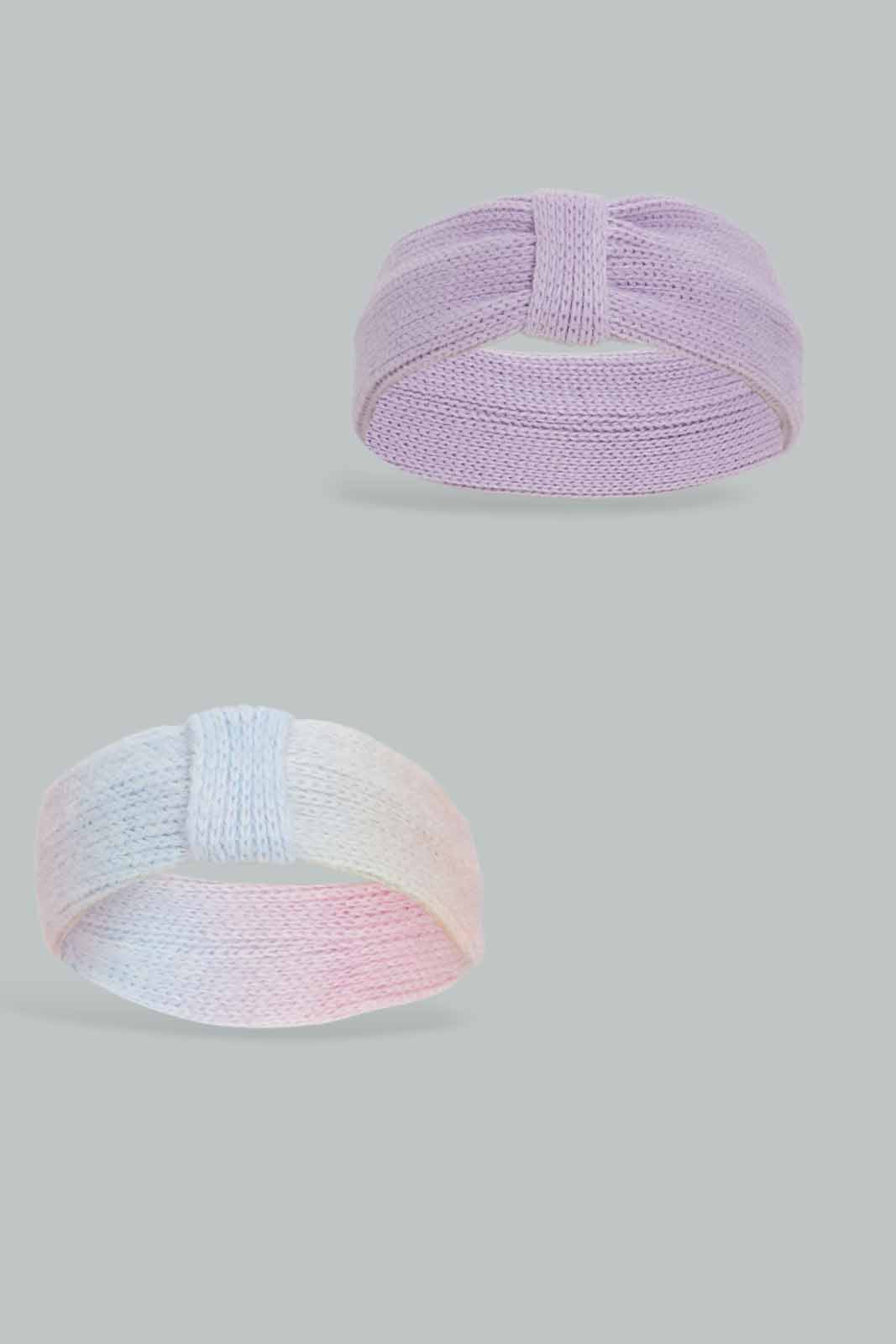 Redtag-Pink-&-White-Embelished-Headwarmer-Pack-Of-2-Category:Knitted-Accessories,-Colour:Assorted,-Dept:Girls,-Filter:Girls-Accessories,-GIR-Knitted-Accessories,-New-In,-New-In-GIR-ACC,-Non-Sale,-Section:Girls-(0-to-14Yrs),-W22A-Girls-