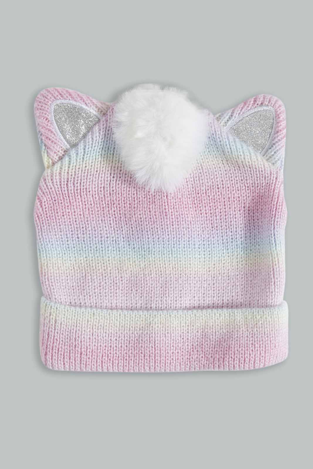 Redtag-Multi-Colour-Knitted-Cap-With-Gloves-Category:Knitted-Accessories,-Colour:Assorted,-Filter:Girls-Accessories,-GIR-Knitted-Accessories,-New-In,-New-In-GIR-ACC,-Non-Sale,-Section:Girls-(0-to-14Yrs),-W22A-Girls-
