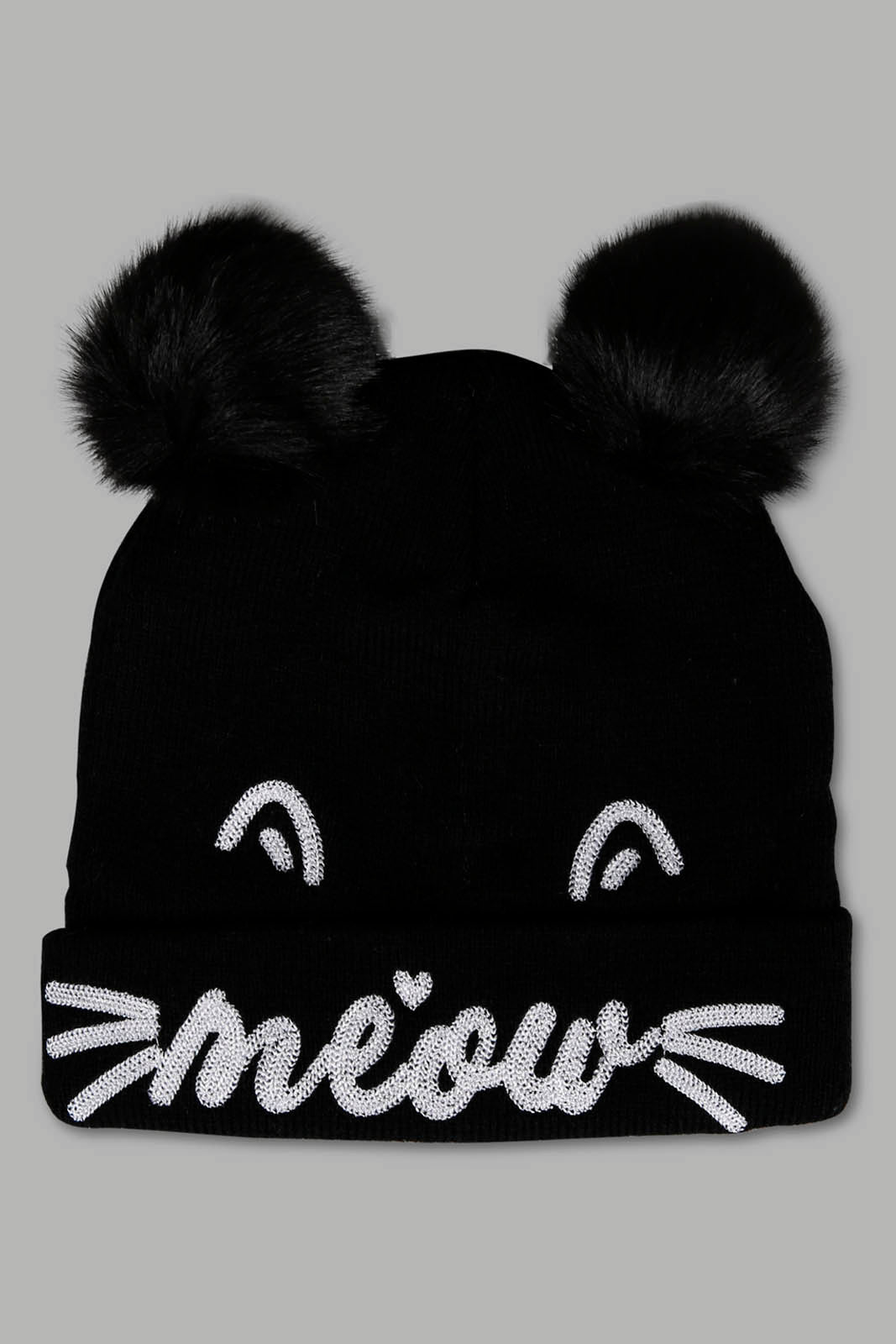 Redtag-Black-Knitted-Cap-With-Gloves-Category:Knitted-Accessories,-Colour:Black,-Filter:Girls-Accessories,-GIR-Knitted-Accessories,-New-In,-New-In-GIR-ACC,-Non-Sale,-Section:Girls-(0-to-14Yrs),-W22A-Girls-