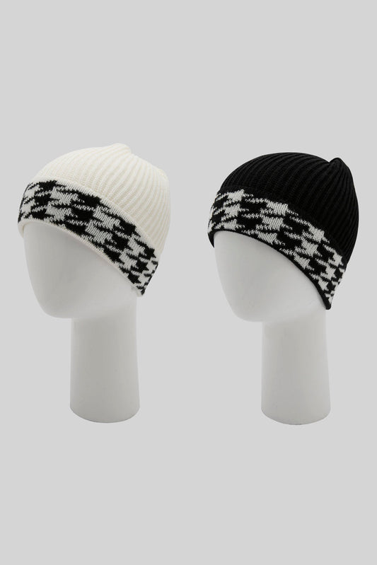 Redtag-Multicolor-Embellished-Set-Of-2-Knitted-Cap-Category:Knitted-Accessories,-Colour:Assorted,-Filter:Women's-Accessories,-New-In,-New-In-Women-ACC,-Non-Sale,-Section:Women,-W22B,-Women-Knitted-Accessories-Women-