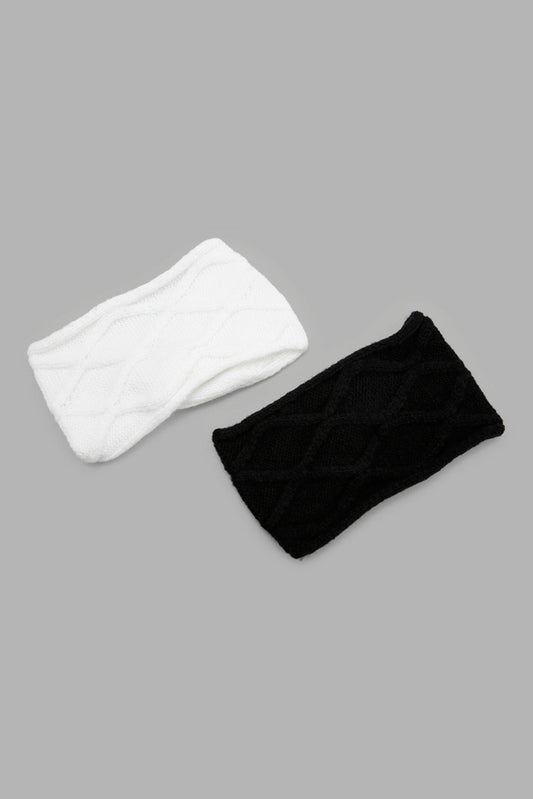 Redtag-Black-&-White-Embellished-Knitted-Heardwarmer-Category:Knitted-Accessories,-Colour:Assorted,-Filter:Women's-Accessories,-New-In,-New-In-Women-ACC,-Non-Sale,-Section:Women,-W22B,-Women-Knitted-Accessories-Women-