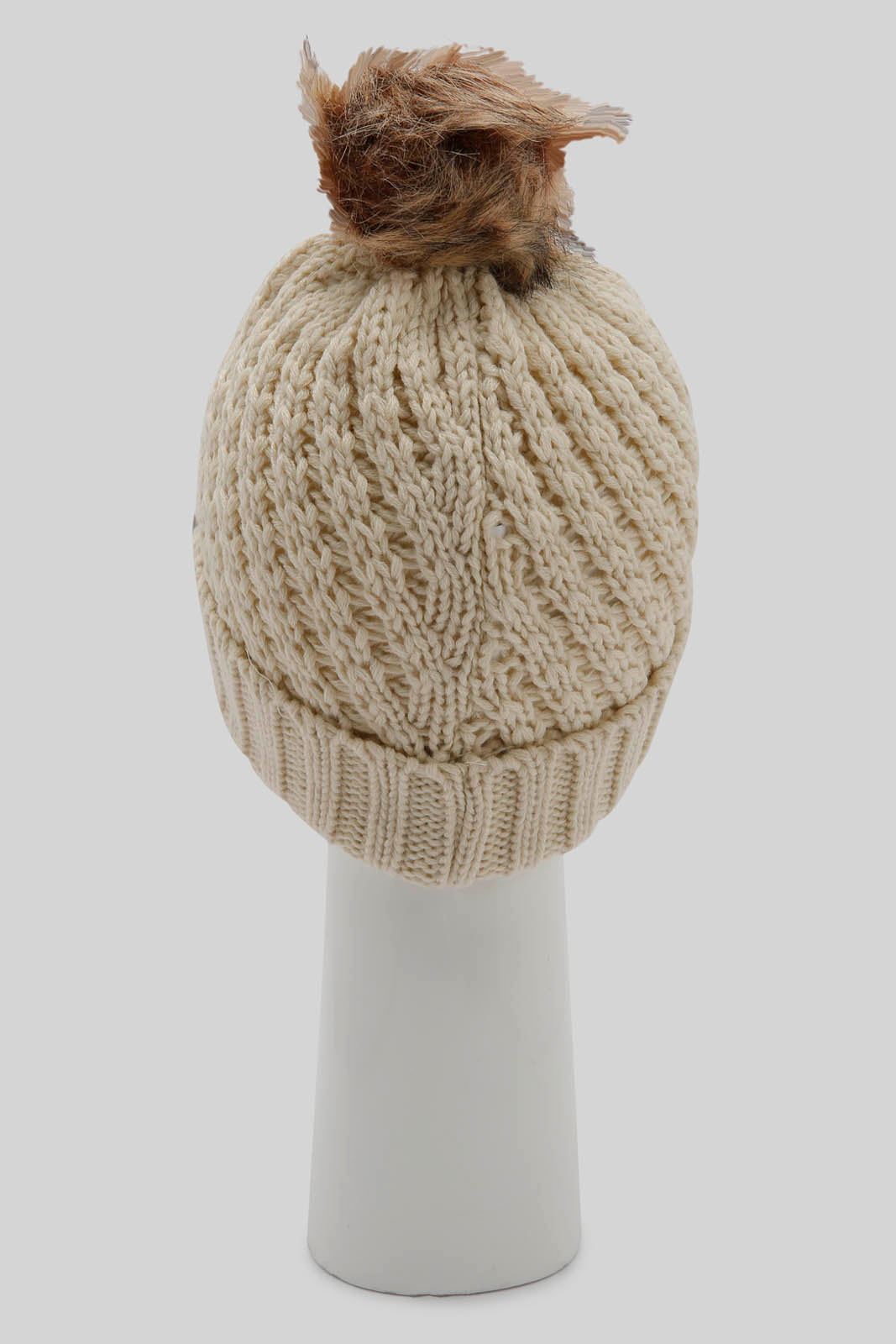Redtag-Maroon-And-Beige-Embellished-Set-Of-2-Knitted-Cap-Category:Knitted-Accessories,-Colour:Assorted,-Filter:Women's-Accessories,-New-In,-New-In-Women-ACC,-Non-Sale,-Section:Women,-W22B,-Women-Knitted-Accessories-Women-
