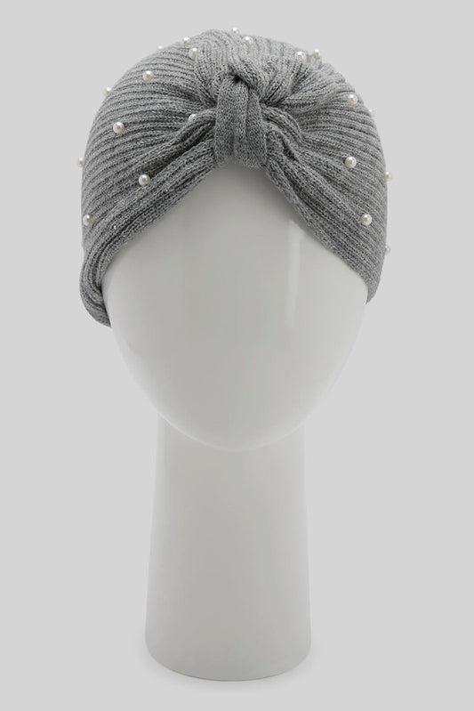 Redtag-Grey-Embelished-Knitted-Cap-Category:Knitted-Accessories,-Colour:Grey,-Filter:Women's-Accessories,-New-In,-New-In-Women-ACC,-Non-Sale,-Section:Women,-W22B,-Women-Knitted-Accessories-Women-