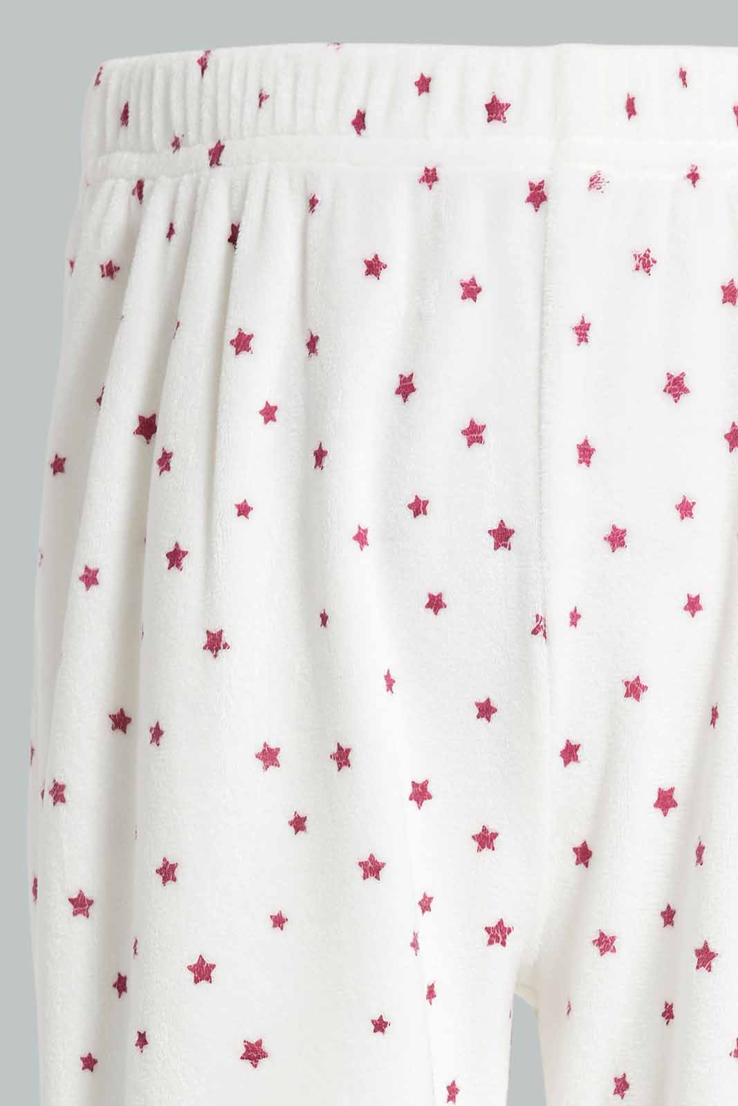 Redtag-Burgandy-Rabbit-Print-Velour-Top-&-Bottom-Set-Category:Pyjama-Sets,-Colour:Burgundy,-Deals:New-In,-Filter:Infant-Girls-(3-to-24-Mths),-ING-Pyjama-Sets,-New-In-ING-APL,-Non-Sale,-Section:Girls-(0-to-14Yrs),-W22A-Infant-Girls-3 to 24 Months