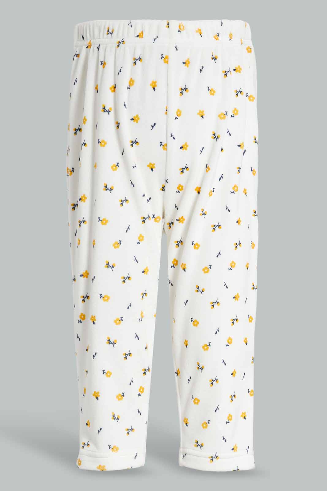 Redtag-Mustard-Bunny-Applique-Velour-Top-&-Bottom-Set-Category:Pyjama-Sets,-Colour:Mustard,-Deals:New-In,-Filter:Infant-Girls-(3-to-24-Mths),-ING-Pyjama-Sets,-New-In-ING-APL,-Non-Sale,-Section:Girls-(0-to-14Yrs),-W22A-Infant-Girls-3 to 24 Months