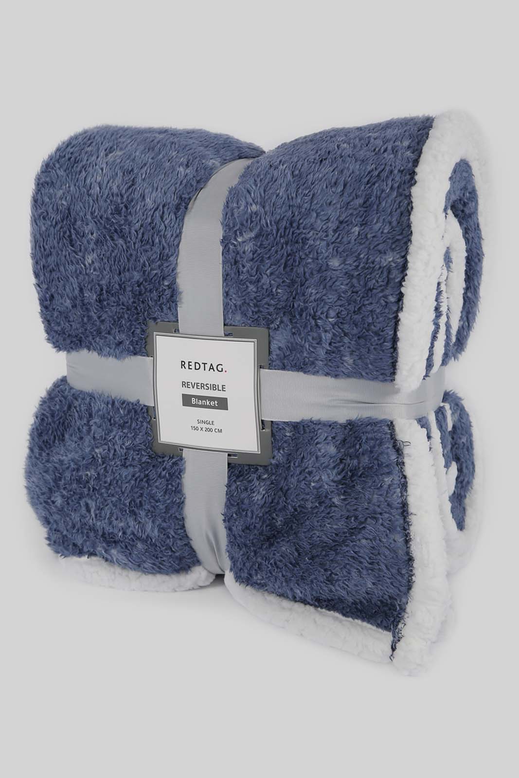 Redtag-Blue-Reversible-Fur-Blanket-(Single-Size)-Category:Blankets,-Colour:Blue,-Deals:New-In,-Dept:Home,-Filter:Home-Bedroom,-HMW-BED-Blankets,-New-In-HMW-BED,-Non-Sale,-Section:Homewares,-W22A-Home-Bedroom-