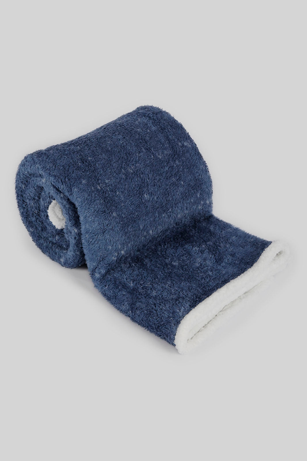 Redtag-Blue-Reversible-Fur-Blanket-(Double-Size)-Category:Blankets,-Colour:Blue,-Deals:New-In,-Dept:Home,-Filter:Home-Bedroom,-HMW-BED-Blankets,-New-In-HMW-BED,-Non-Sale,-Section:Homewares,-W22A-Home-Bedroom-
