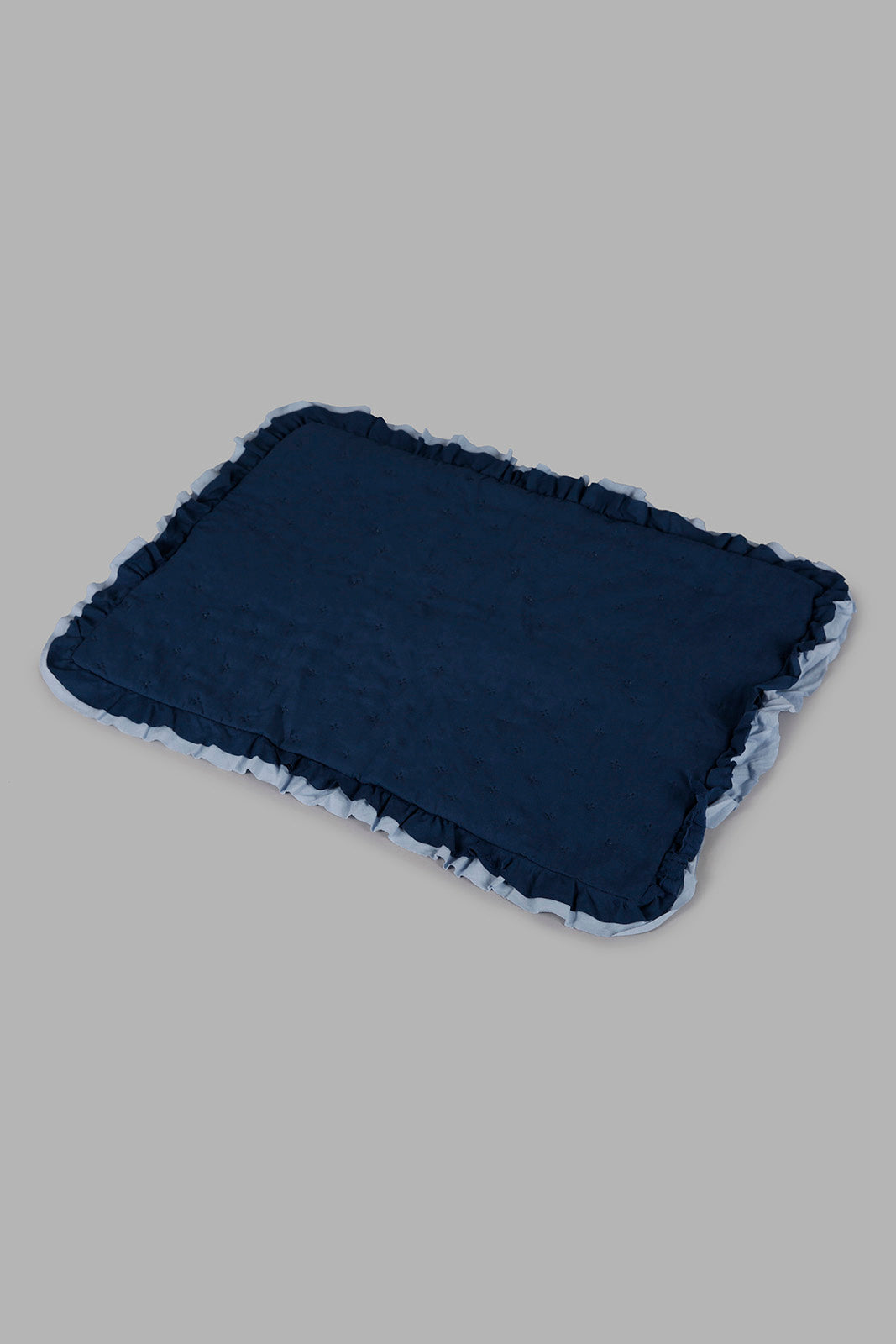 Redtag-Blue-Dotted-Bedspread-With-Ruffles-(Single-Size)-Category:Bedspreads,-Colour:Blue,-Deals:New-In,-Filter:Home-Bedroom,-HMW-BED-Bedspreads,-New-In-HMW-BED,-Non-Sale,-Section:Homewares,-W22B-Home-Bedroom-