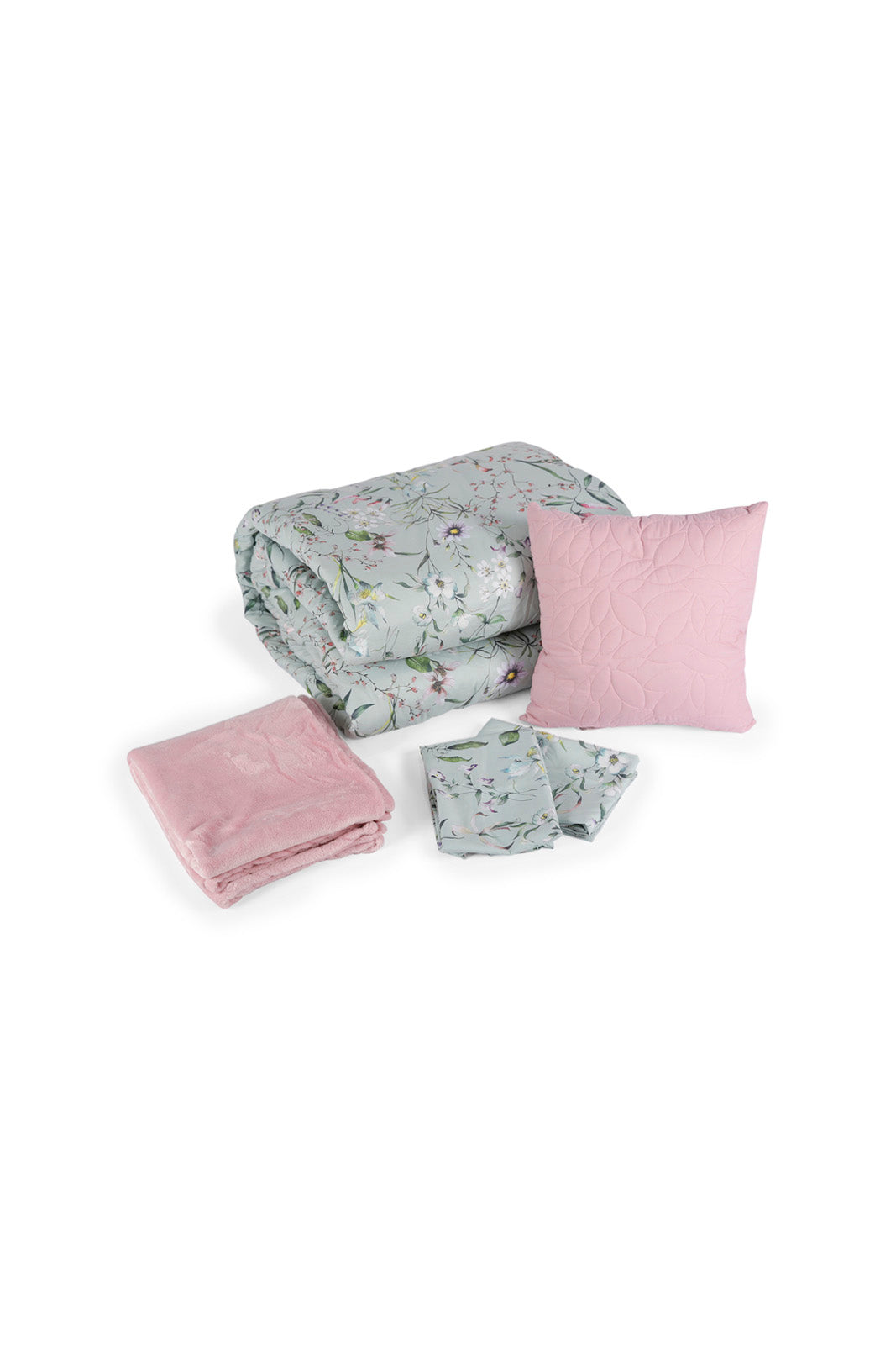 Redtag-Green-Floral-5-Pc-Printed-Comforter-Set-(King-Size)-Category:Comforters,-Colour:Green,-Deals:New-In,-Dept:Home,-Filter:Home-Bedroom,-HMW-BED-Comforters,-New-In-HMW-BED,-Non-Sale,-Section:Homewares,-W22B-Home-Bedroom-