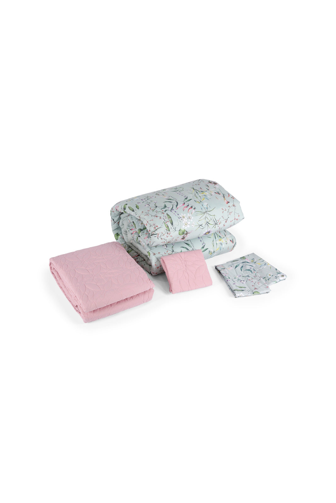 Redtag-Green-Floral-6-Pc-Printed-Comforter-And-Coverlet-Set-(Double-Size)-Category:Comforters,-Colour:Green,-Deals:New-In,-Dept:Home,-Filter:Home-Bedroom,-HMW-BED-Comforters,-New-In-HMW-BED,-Non-Sale,-Section:Homewares,-W22B-Home-Bedroom-