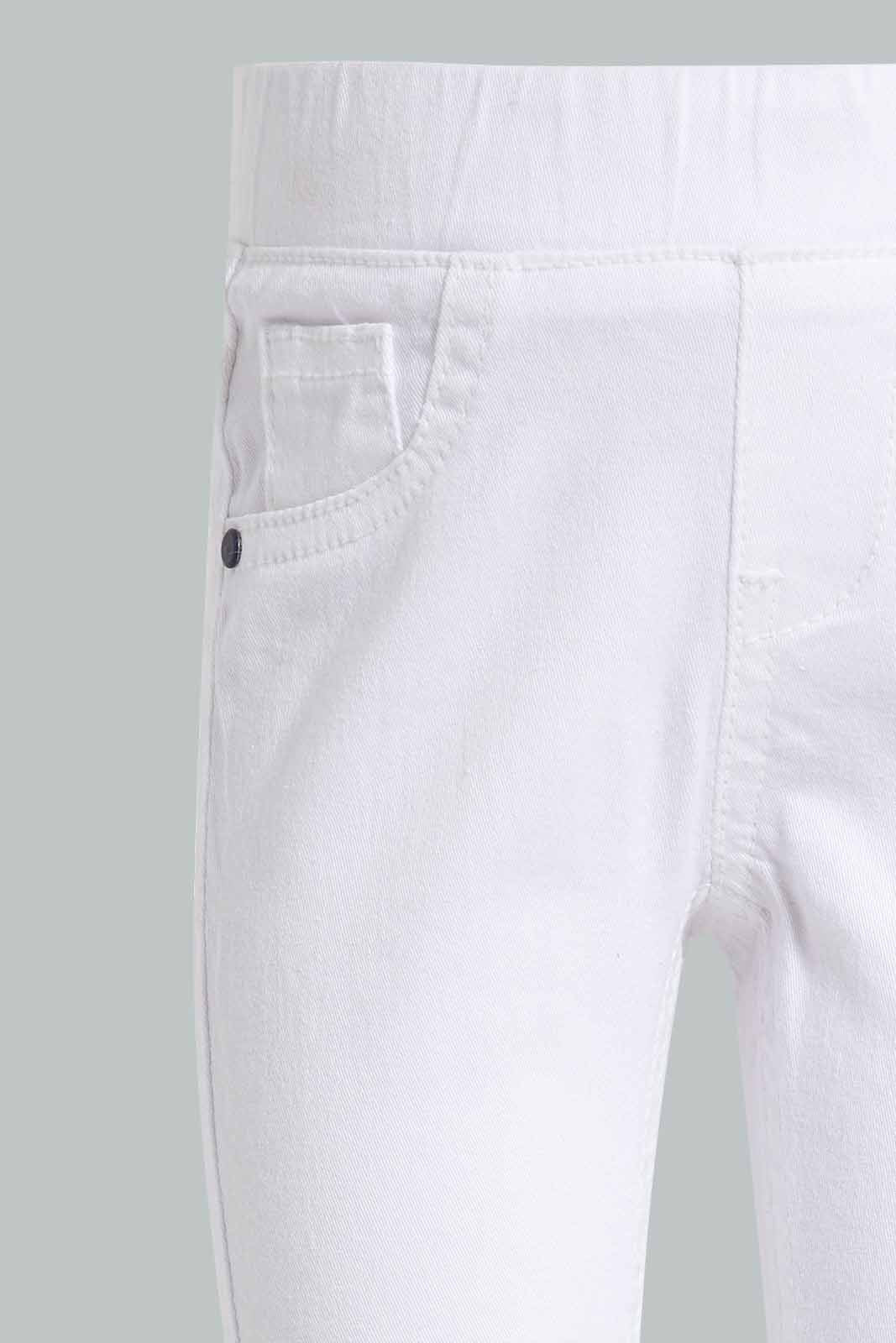 Redtag-White-Jeggings-Category:Jeggings,-Colour:White,-Deals:New-In,-Filter:Infant-Girls-(3-to-24-Mths),-ING-Jeggings,-New-In-ING-APL,-Non-Sale,-Section:Girls-(0-to-14Yrs),-W22O-Infant-Girls-3 to 24 Months
