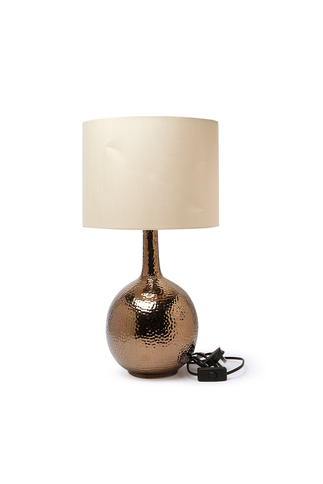 Redtag-Gold-Hammered-Round-Base-Table-Lamp-Category:Lamps,-Colour:Gold,-Deals:New-In,-Dept:Home,-Filter:Home-Decor,-HMW-HOM-Lighting,-New-In-HMW-HOM,-Non-Sale,-Section:Homewares,-W22B-Home-Decor-