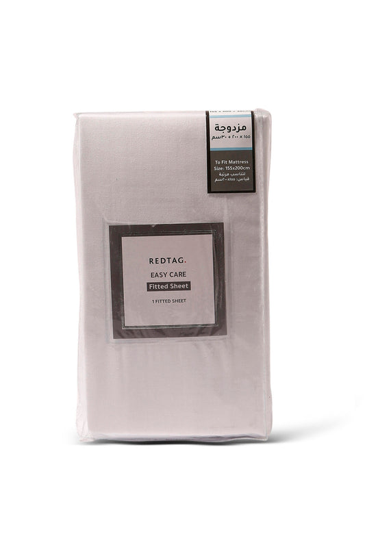 Redtag-White-Fitted-Sheet-(Double-Size)-365,-Category:Fitted-Sheets,-Colour:White,-Deals:New-In,-Dept:Home,-Filter:Home-Bedroom,-HMW-BED-Fitted-Sheets,-New-In-HMW-BED,-Non-Sale,-Section:Homewares-Home-Bedroom-