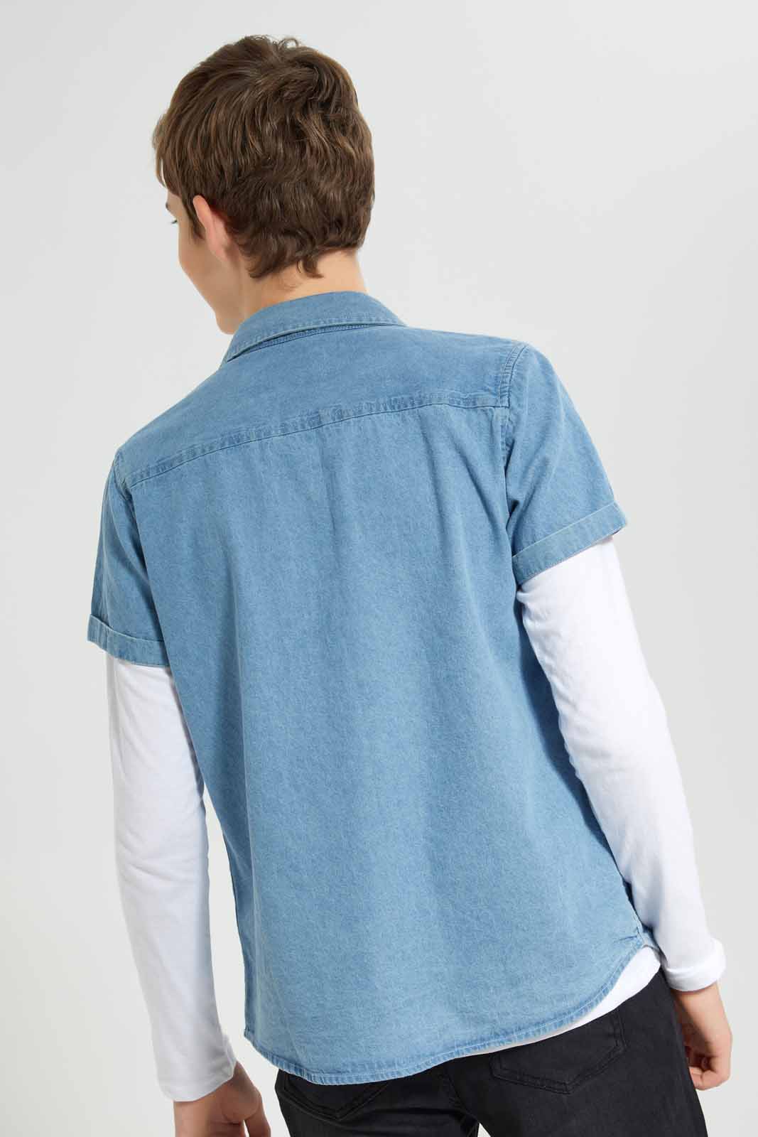 Redtag-Blue-Shirt-With-T-Shirt-Casual-Shirt-BSR-Shirts,-Category:Shirts,-Colour:Blue,-Deals:New-In,-Filter:Senior-Boys-(8-to-14-Yrs),-New-In-BSR-APL,-Non-Sale,-Section:Boys-(0-to-14Yrs),-W22O-Senior-Boys-9 to 14 Years