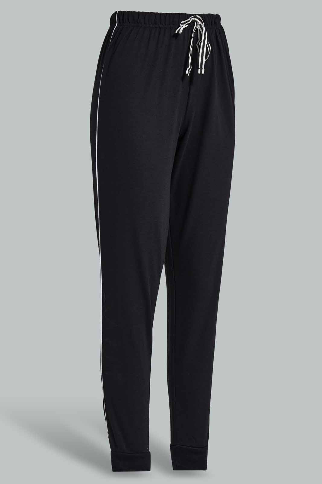 Redtag-Black-Solid-Table-Pajama-Bottoms-Category:Pyjama-Bottoms,-Colour:Black,-Deals:New-In,-Filter:Women's-Clothing,-New-In-Women-APL,-Non-Sale,-Section:Women,-TBL,-W22O,-Women-Pyjama-Bottoms--