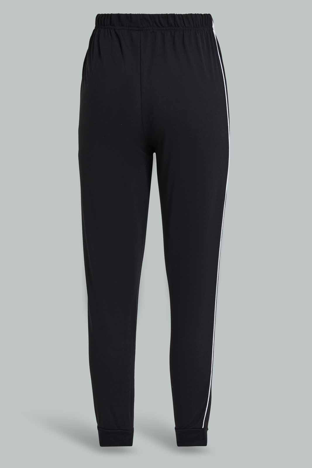Redtag-Black-Solid-Table-Pajama-Bottoms-Category:Pyjama-Bottoms,-Colour:Black,-Deals:New-In,-Filter:Women's-Clothing,-New-In-Women-APL,-Non-Sale,-Section:Women,-TBL,-W22O,-Women-Pyjama-Bottoms--