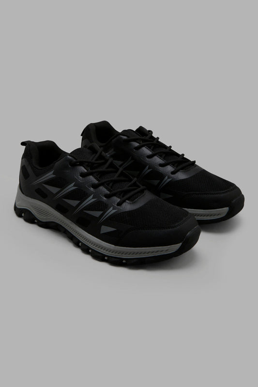 Redtag-Black-Color-Block-Trekker-Category:Trainers,-Colour:Black,-Deals:New-In,-Filter:Men's-Footwear,-Men-Trainers,-New-In-Men-FOO,-Non-Sale,-Section:Men,-W22B-Men's-