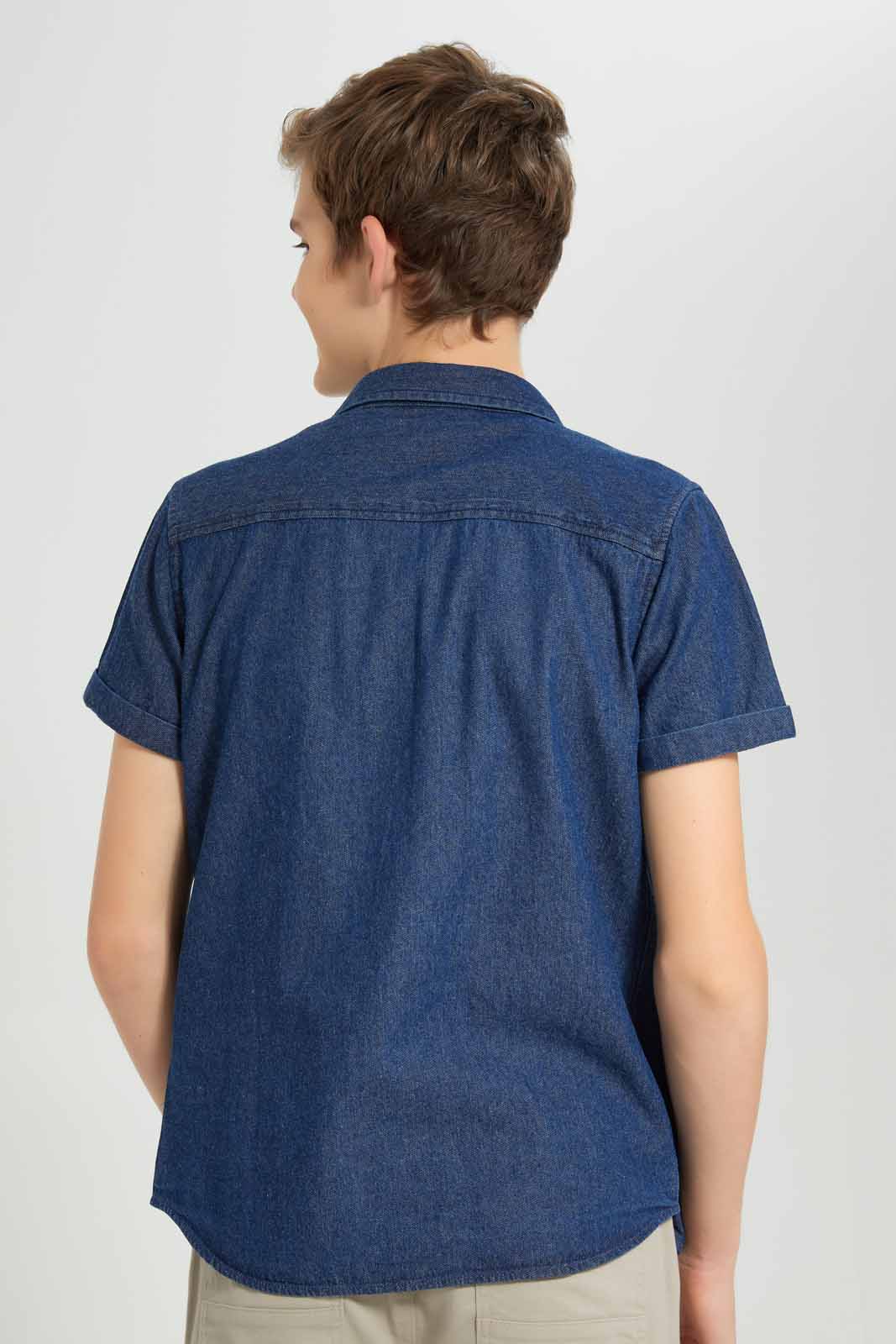 Redtag-Darkwash-Shirt-With-Tee-BSR-Shirts,-Category:Shirts,-Colour:Dark-Wash,-Deals:New-In,-Filter:Senior-Boys-(8-to-14-Yrs),-New-In-BSR-APL,-Non-Sale,-Section:Boys-(0-to-14Yrs),-W22O-Senior-Boys-9 to 14 Years
