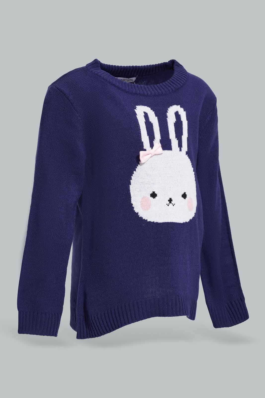 Redtag-Navy-Bunny-Pullover-Category:Pullovers,-Colour:Navy,-Deals:New-In,-Dept:Girls,-Filter:Infant-Girls-(3-to-24-Mths),-ING-Pullovers,-New-In-ING-APL,-Non-Sale,-Section:Girls-(0-to-14Yrs),-TBL,-W22B-Infant-Girls-3 to 24 Months