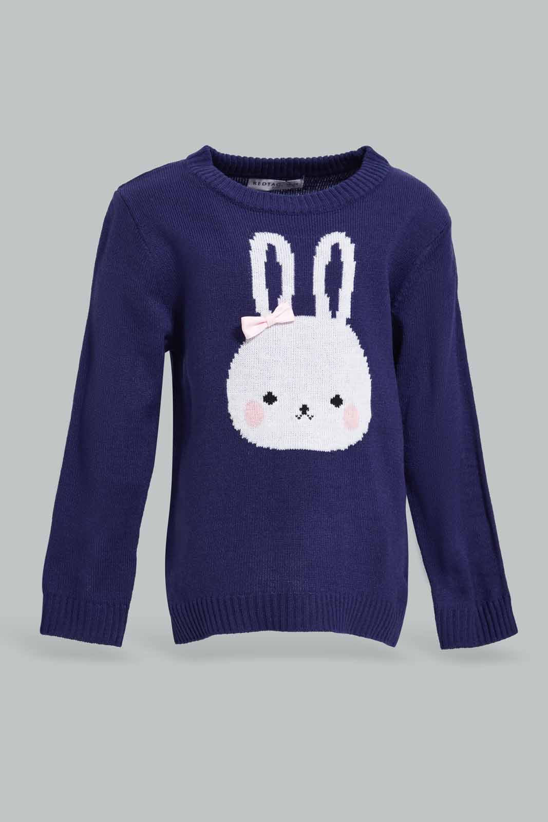 Redtag-Navy-Bunny-Pullover-Category:Pullovers,-Colour:Navy,-Deals:New-In,-Dept:Girls,-Filter:Infant-Girls-(3-to-24-Mths),-ING-Pullovers,-New-In-ING-APL,-Non-Sale,-Section:Girls-(0-to-14Yrs),-TBL,-W22B-Infant-Girls-3 to 24 Months