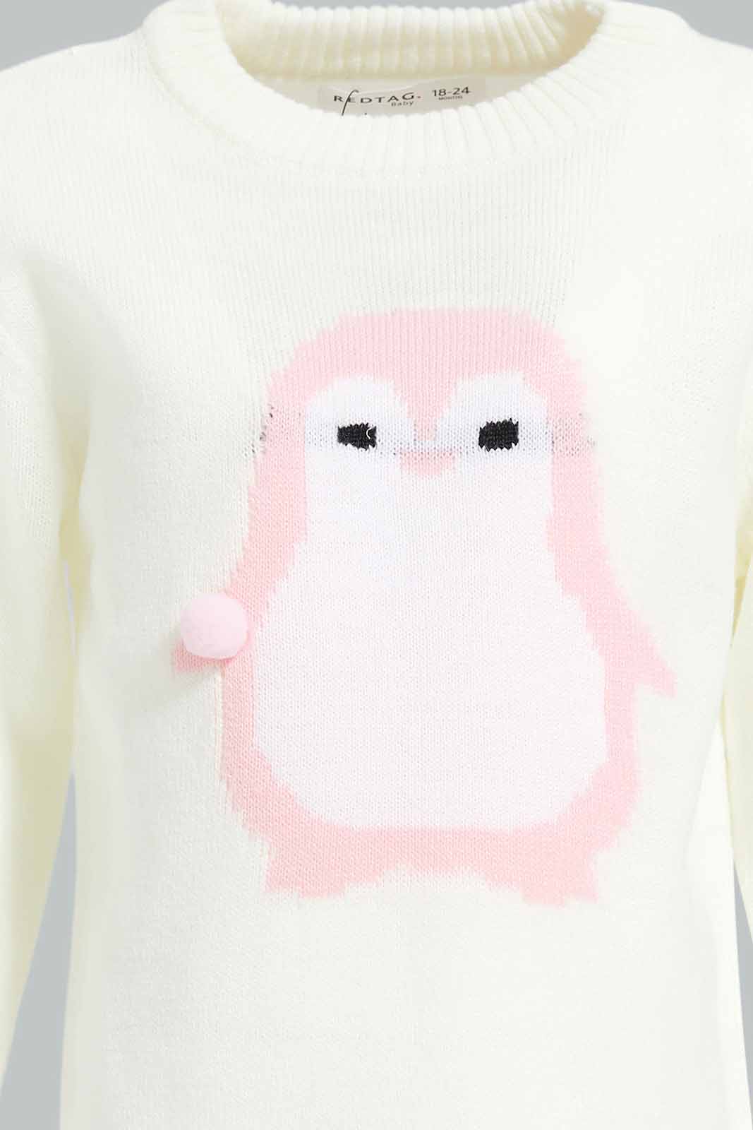 Redtag-Ivory-Bird-Pullover-Category:Pullovers,-Colour:Ivory,-Deals:New-In,-Dept:Girls,-Filter:Infant-Girls-(3-to-24-Mths),-ING-Pullovers,-New-In-ING-APL,-Non-Sale,-Section:Girls-(0-to-14Yrs),-TBL,-W22B-Infant-Girls-3 to 24 Months