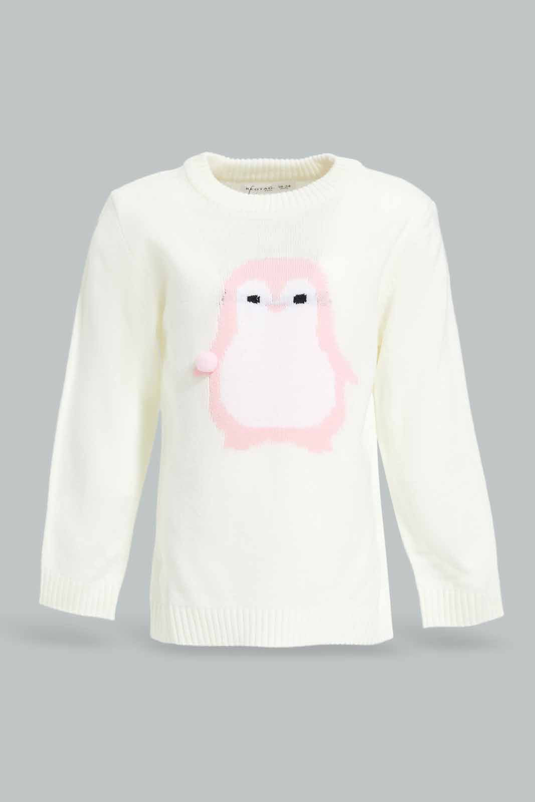 Redtag-Ivory-Bird-Pullover-Category:Pullovers,-Colour:Ivory,-Deals:New-In,-Dept:Girls,-Filter:Infant-Girls-(3-to-24-Mths),-ING-Pullovers,-New-In-ING-APL,-Non-Sale,-Section:Girls-(0-to-14Yrs),-TBL,-W22B-Infant-Girls-3 to 24 Months