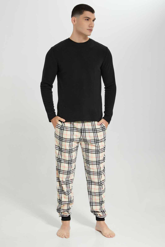Redtag-Charcoal-Cozy-Night-Suit-Category:Pyjama-Sets,-Colour:Charcoal,-Deals:New-In,-EHW,-Filter:Men's-Clothing,-Men-Pyjama-Sets,-New-In-Men-APL,-Non-Sale,-Section:Men,-W22B-Men's-