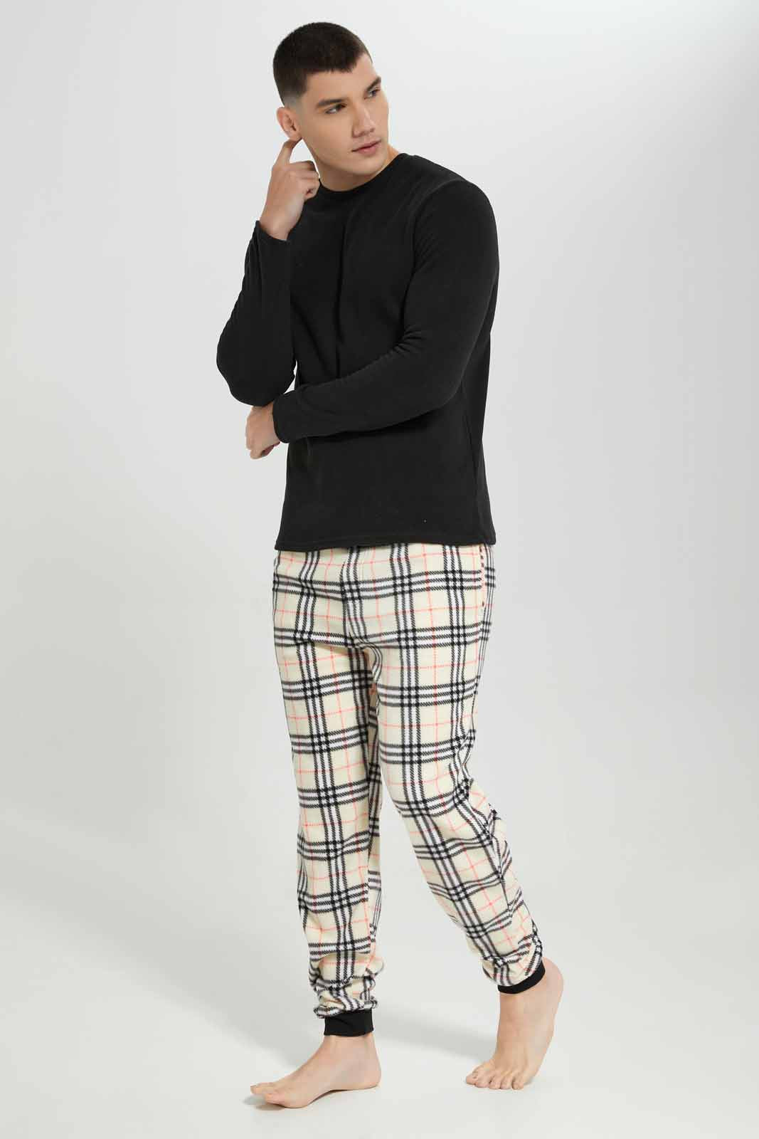 Redtag-Charcoal-Cozy-Night-Suit-Category:Pyjama-Sets,-Colour:Charcoal,-Deals:New-In,-EHW,-Filter:Men's-Clothing,-Men-Pyjama-Sets,-New-In-Men-APL,-Non-Sale,-Section:Men,-W22B-Men's-