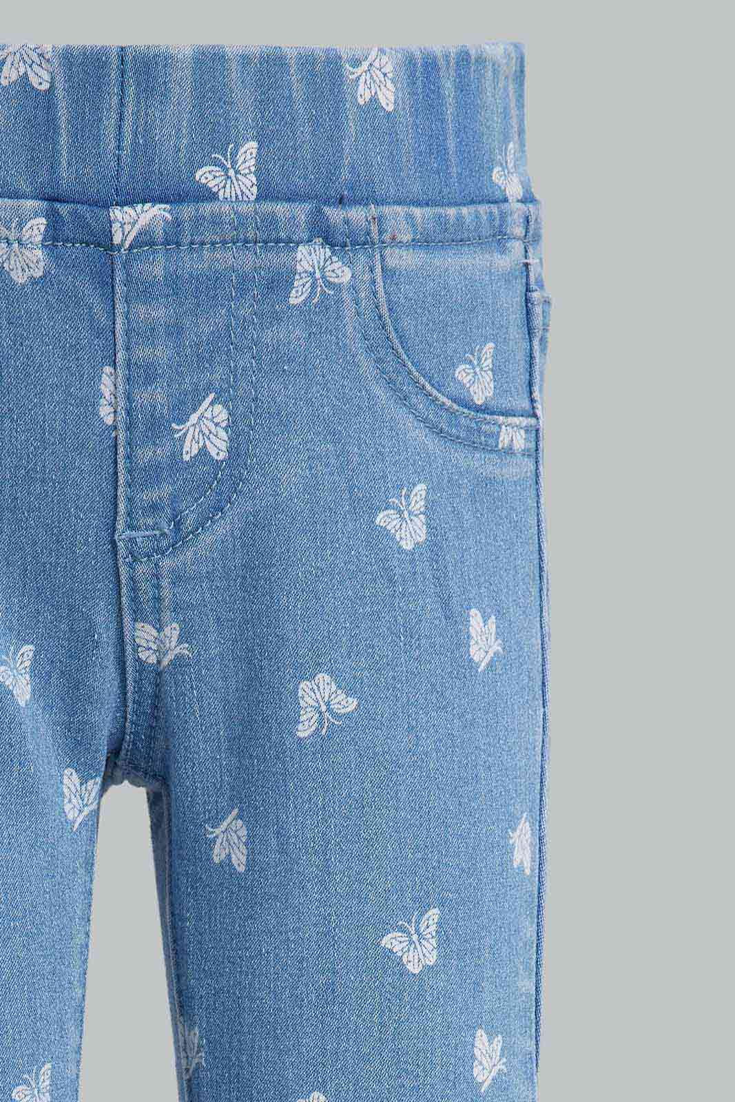 Redtag-Blue-Butterfly-Aop-Jeggings-Category:Jeggings,-Colour:Blue,-Deals:New-In,-Filter:Infant-Girls-(3-to-24-Mths),-ING-Jeggings,-New-In-ING-APL,-Non-Sale,-Section:Girls-(0-to-14Yrs),-W22O-Infant-Girls-3 to 24 Months