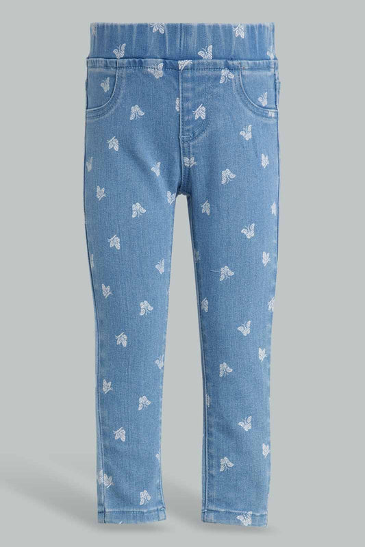 Redtag-Blue-Butterfly-Aop-Jeggings-Category:Jeggings,-Colour:Blue,-Deals:New-In,-Filter:Infant-Girls-(3-to-24-Mths),-ING-Jeggings,-New-In-ING-APL,-Non-Sale,-Section:Girls-(0-to-14Yrs),-W22O-Infant-Girls-3 to 24 Months