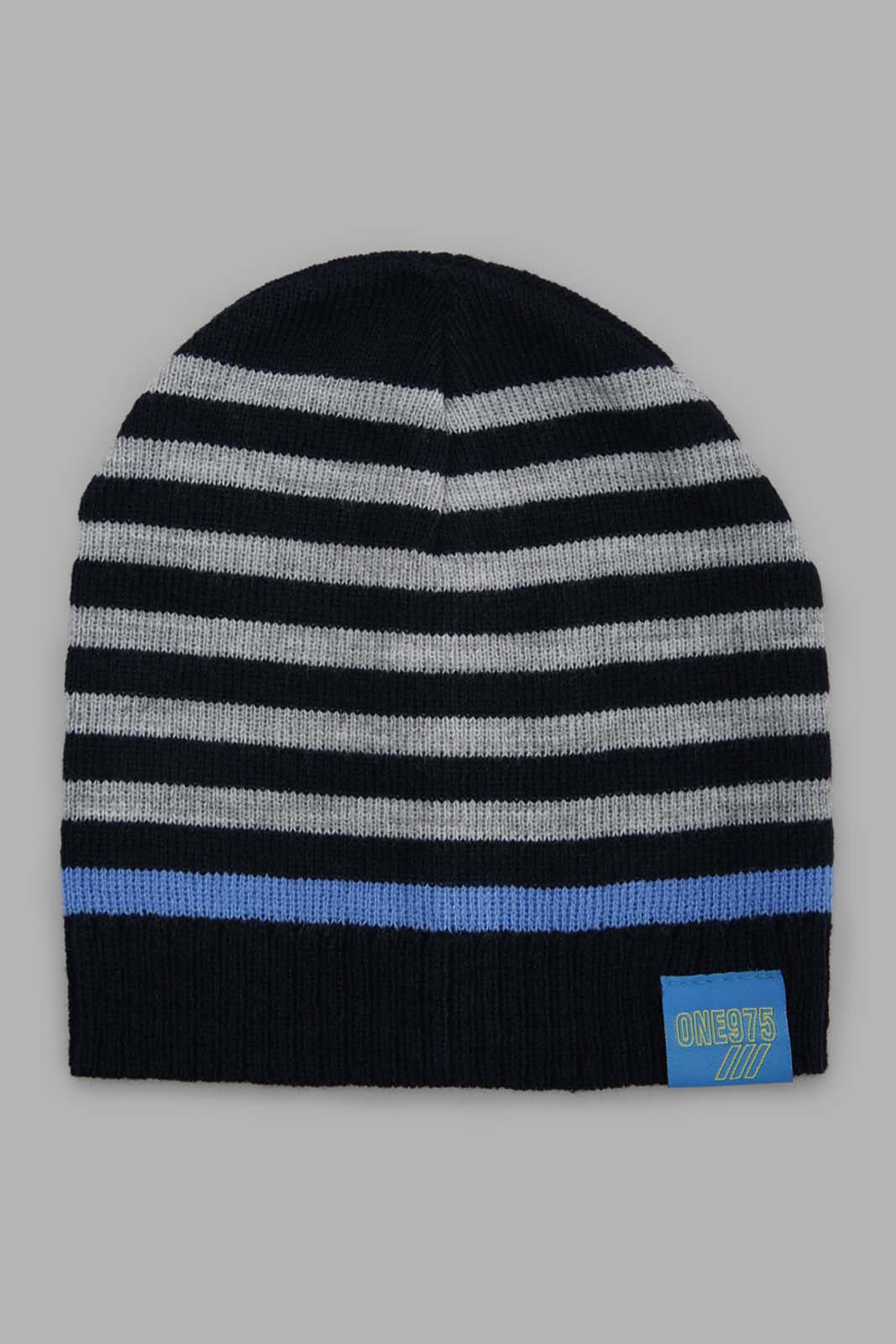 Redtag-Grey-And-White-Knitted-Cap-With-Pom-Pom-BOY-Knitted-Accessories,-Category:Knitted-Accessories,-Colour:Assorted,-Filter:Boys-Accessories,-New-In,-New-In-BOY-ACC,-Non-Sale,-Section:Boys-(0-to-14Yrs),-W22A-Boys-