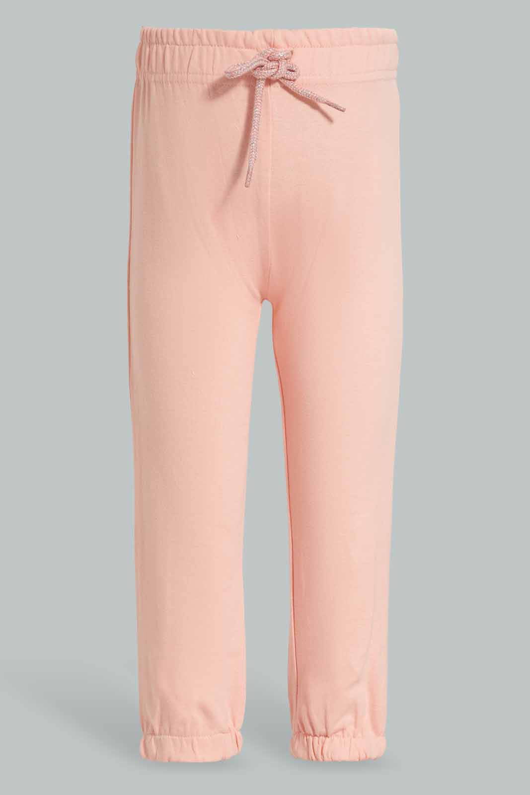 Redtag-Pink-And-Grey-2PK-Solid-Track-Pants-Category:Joggers,-Colour:Assorted,-Deals:New-In,-Filter:Infant-Girls-(3-to-24-Mths),-ING-Joggers,-New-In-ING-APL,-Non-Sale,-Section:Girls-(0-to-14Yrs),-W22O-Infant-Girls-3 to 24 Months