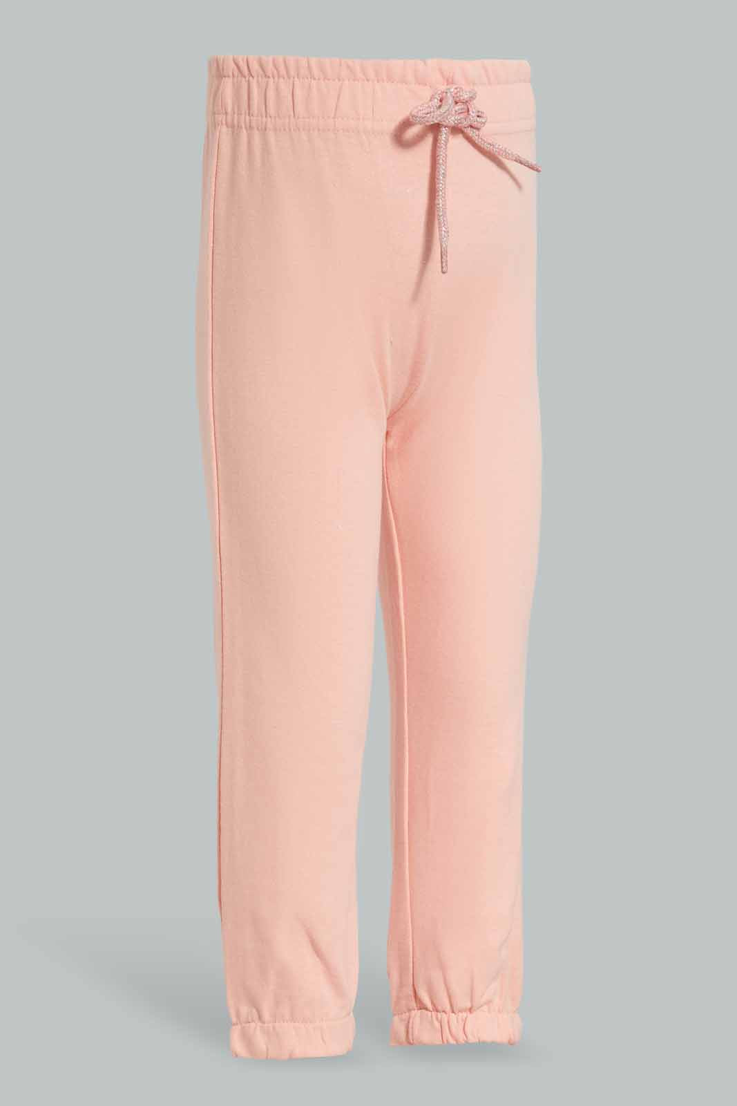 Redtag-Pink-And-Grey-2PK-Solid-Track-Pants-Category:Joggers,-Colour:Assorted,-Deals:New-In,-Filter:Infant-Girls-(3-to-24-Mths),-ING-Joggers,-New-In-ING-APL,-Non-Sale,-Section:Girls-(0-to-14Yrs),-W22O-Infant-Girls-3 to 24 Months
