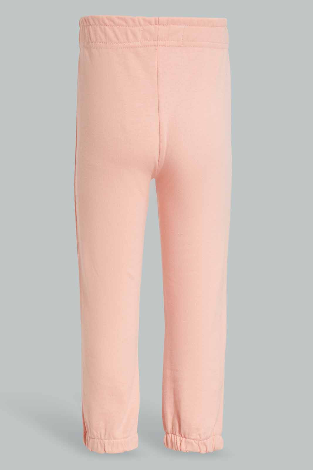 Redtag-Pink-And-Grey-2PK-Solid-Track-Pants-Category:Joggers,-Colour:Assorted,-Deals:New-In,-Filter:Infant-Girls-(3-to-24-Mths),-ING-Joggers,-New-In-ING-APL,-Non-Sale,-Section:Girls-(0-to-14Yrs),-W22O-Infant-Girls-3 to 24 Months