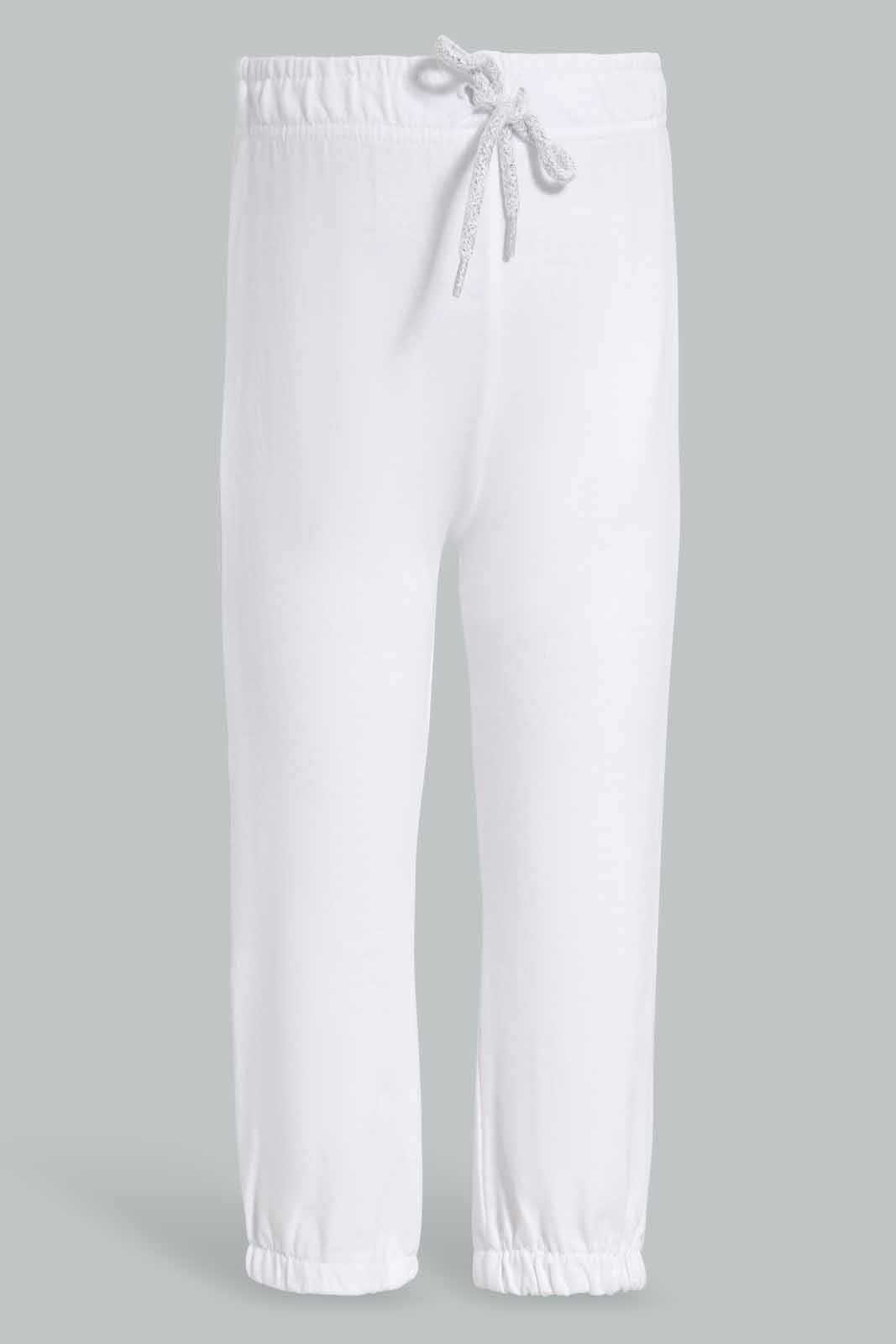 Redtag-Blue-And-White-2PK-Solid-Track-Pants-Category:Joggers,-Colour:Assorted,-Deals:New-In,-Filter:Infant-Girls-(3-to-24-Mths),-ING-Joggers,-New-In-ING-APL,-Non-Sale,-Section:Girls-(0-to-14Yrs),-W22O-Infant-Girls-3 to 24 Months
