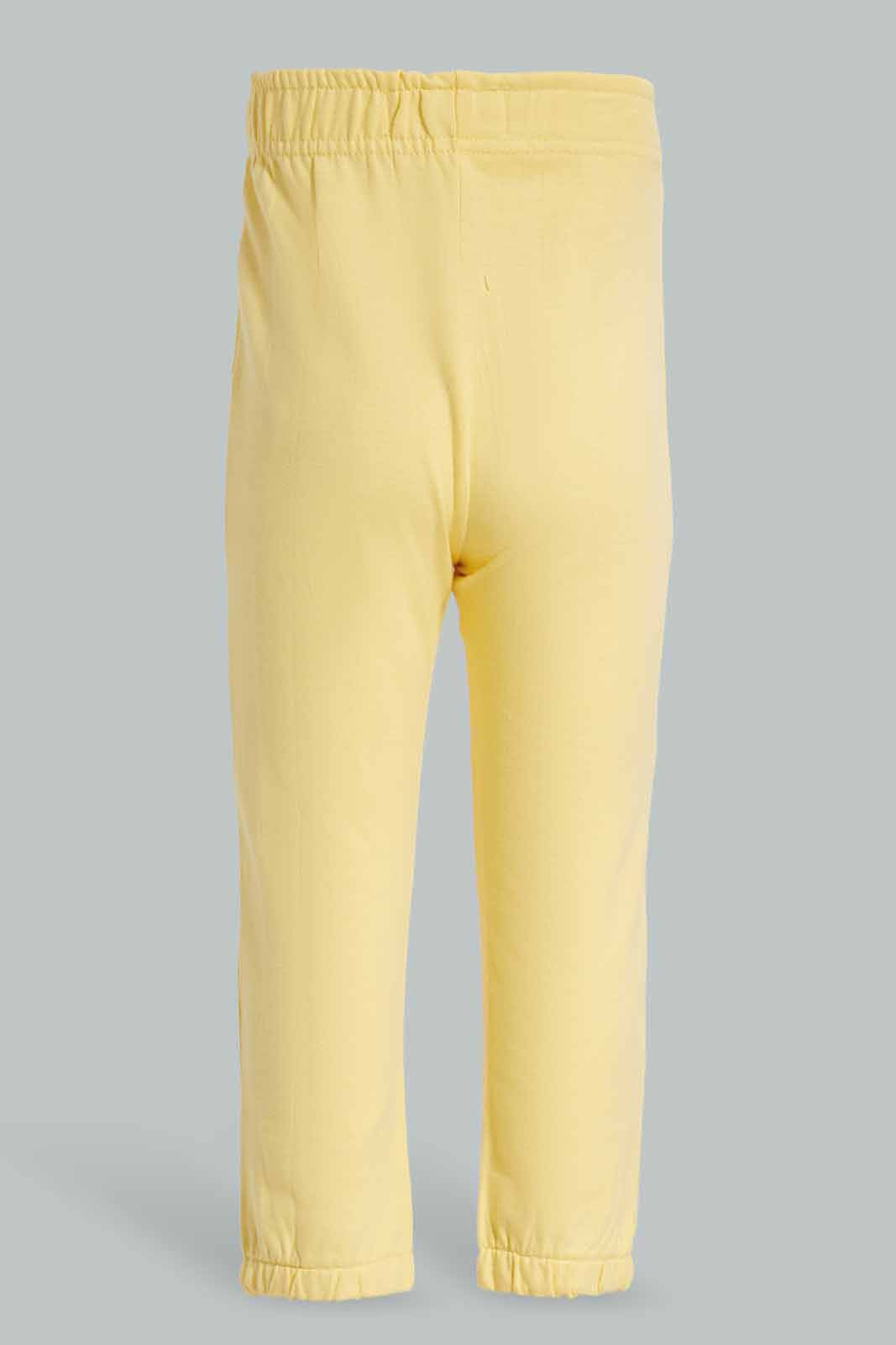 Redtag-Yellow-And-Pink-2PK-Solid-Track-Pants-Category:Joggers,-Colour:Assorted,-Deals:New-In,-Filter:Infant-Girls-(3-to-24-Mths),-ING-Joggers,-New-In-ING-APL,-Non-Sale,-Section:Girls-(0-to-14Yrs),-W22O-Infant-Girls-3 to 24 Months