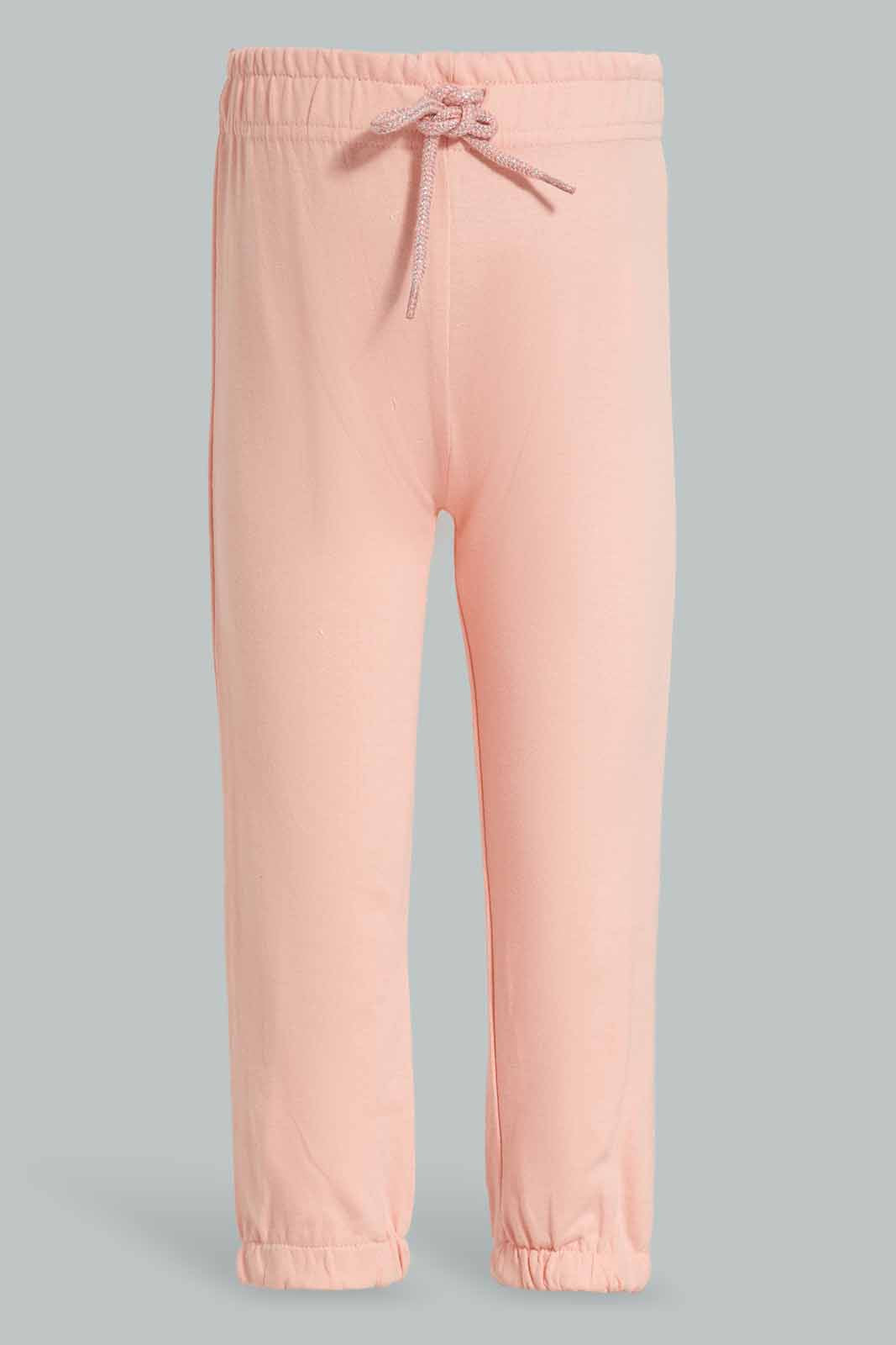 Redtag-Yellow-And-Pink-2PK-Solid-Track-Pants-Category:Joggers,-Colour:Assorted,-Deals:New-In,-Filter:Infant-Girls-(3-to-24-Mths),-ING-Joggers,-New-In-ING-APL,-Non-Sale,-Section:Girls-(0-to-14Yrs),-W22O-Infant-Girls-3 to 24 Months
