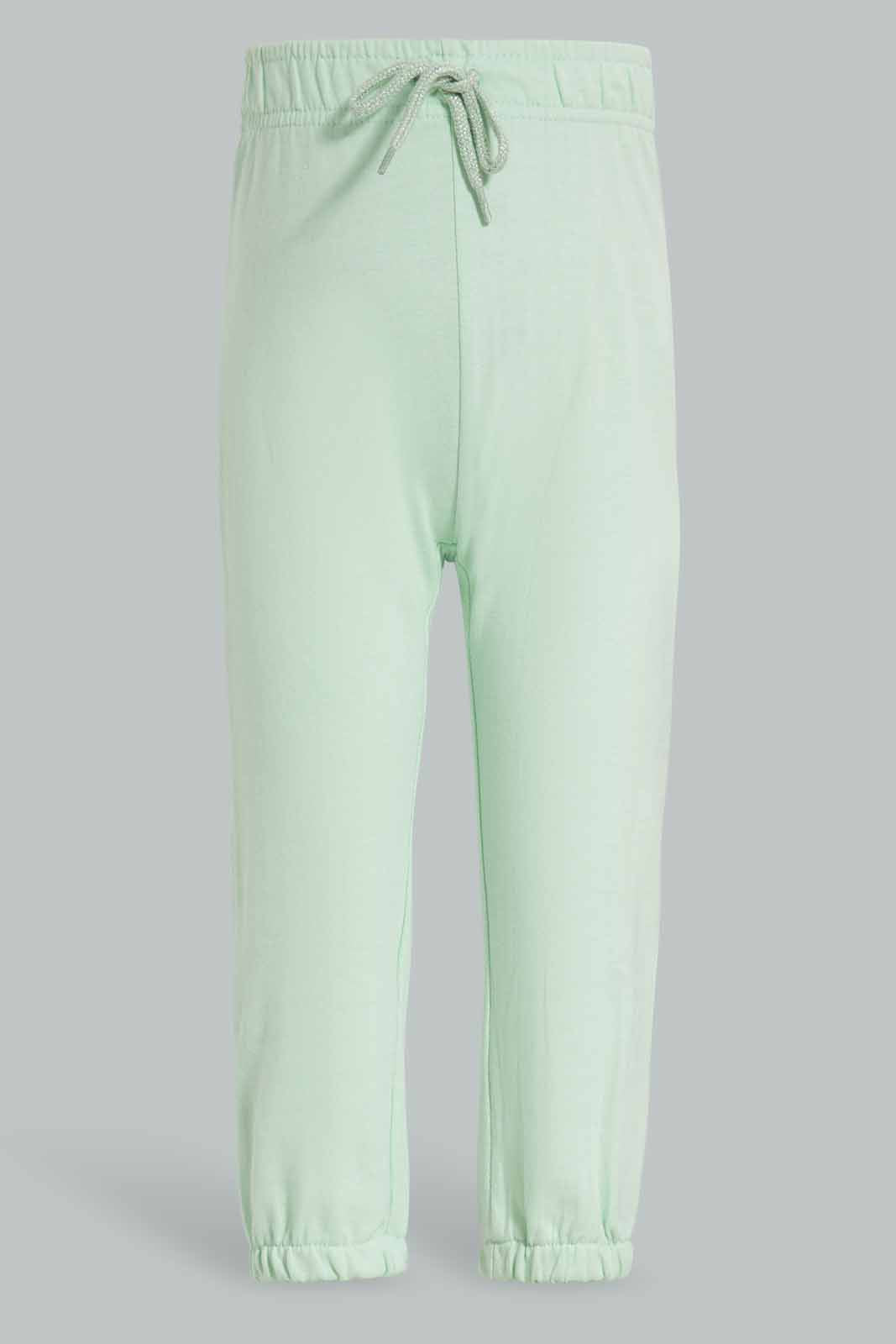 Redtag-Mint-And-Navy-2PK-Solid-Track-Pants-Category:Joggers,-Colour:Assorted,-Deals:New-In,-Filter:Infant-Girls-(3-to-24-Mths),-ING-Joggers,-New-In-ING-APL,-Non-Sale,-Section:Girls-(0-to-14Yrs),-W22O-Infant-Girls-3 to 24 Months