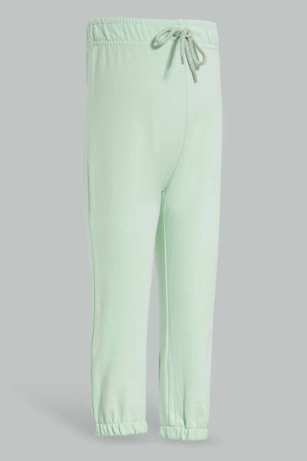 Redtag-Mint-And-Navy-2PK-Solid-Track-Pants-Category:Joggers,-Colour:Assorted,-Deals:New-In,-Filter:Infant-Girls-(3-to-24-Mths),-ING-Joggers,-New-In-ING-APL,-Non-Sale,-Section:Girls-(0-to-14Yrs),-W22O-Infant-Girls-3 to 24 Months