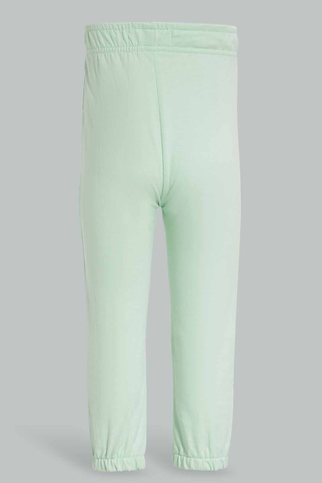 Redtag-Mint-And-Navy-2PK-Solid-Track-Pants-Category:Joggers,-Colour:Assorted,-Deals:New-In,-Filter:Infant-Girls-(3-to-24-Mths),-ING-Joggers,-New-In-ING-APL,-Non-Sale,-Section:Girls-(0-to-14Yrs),-W22O-Infant-Girls-3 to 24 Months